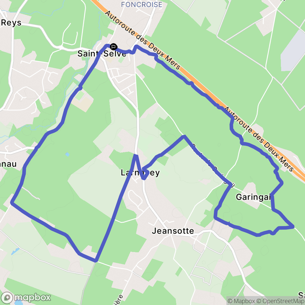 Saint-Selve : carte du parcours de randonnée - France