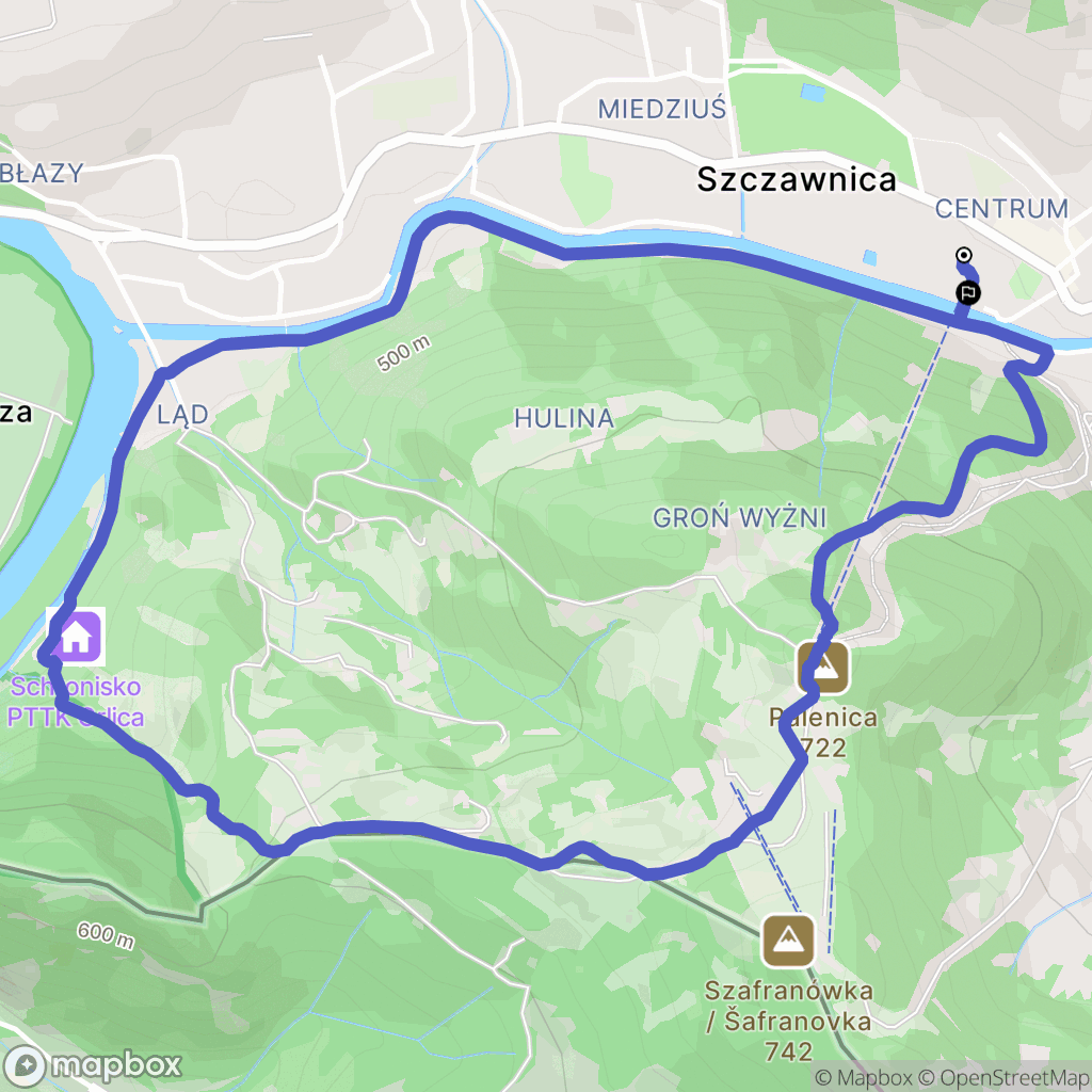 Szczawnica: mapa trasy - Poland