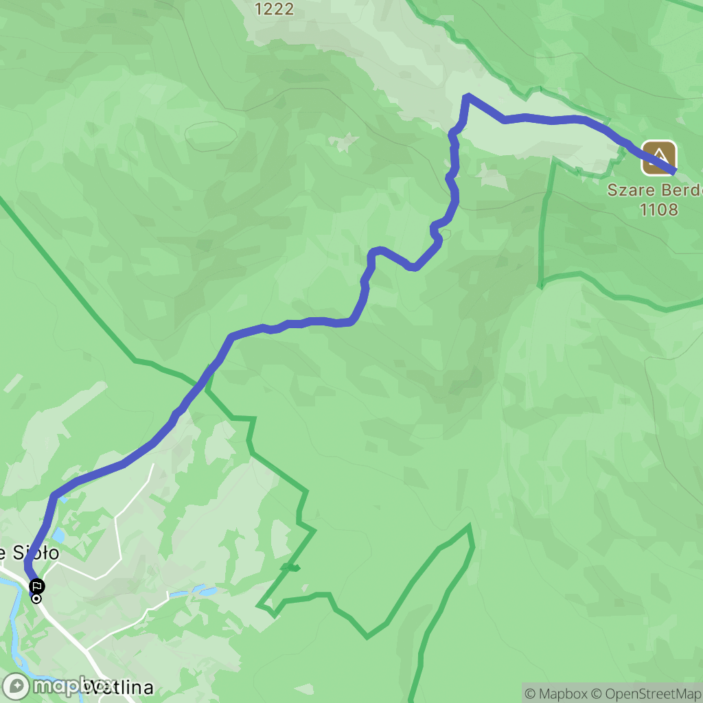 Wetlina: mapa trasy - Poland