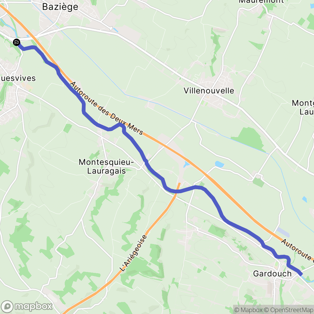 Ayguesvives : carte du parcours de randonnée - France