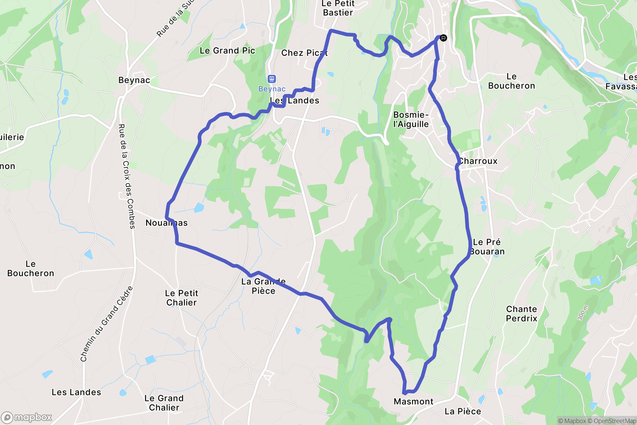 Bosmie-l'Aiguille : carte du parcours de randonnée - France