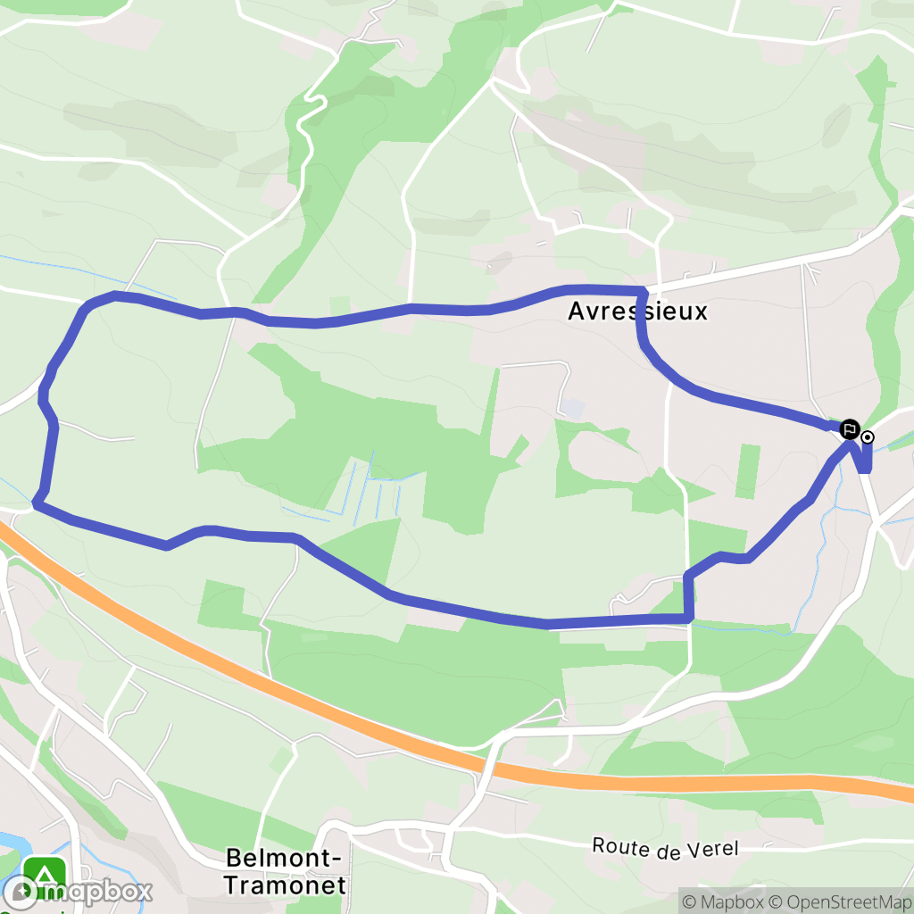 Avressieux : carte du parcours de randonnée - France