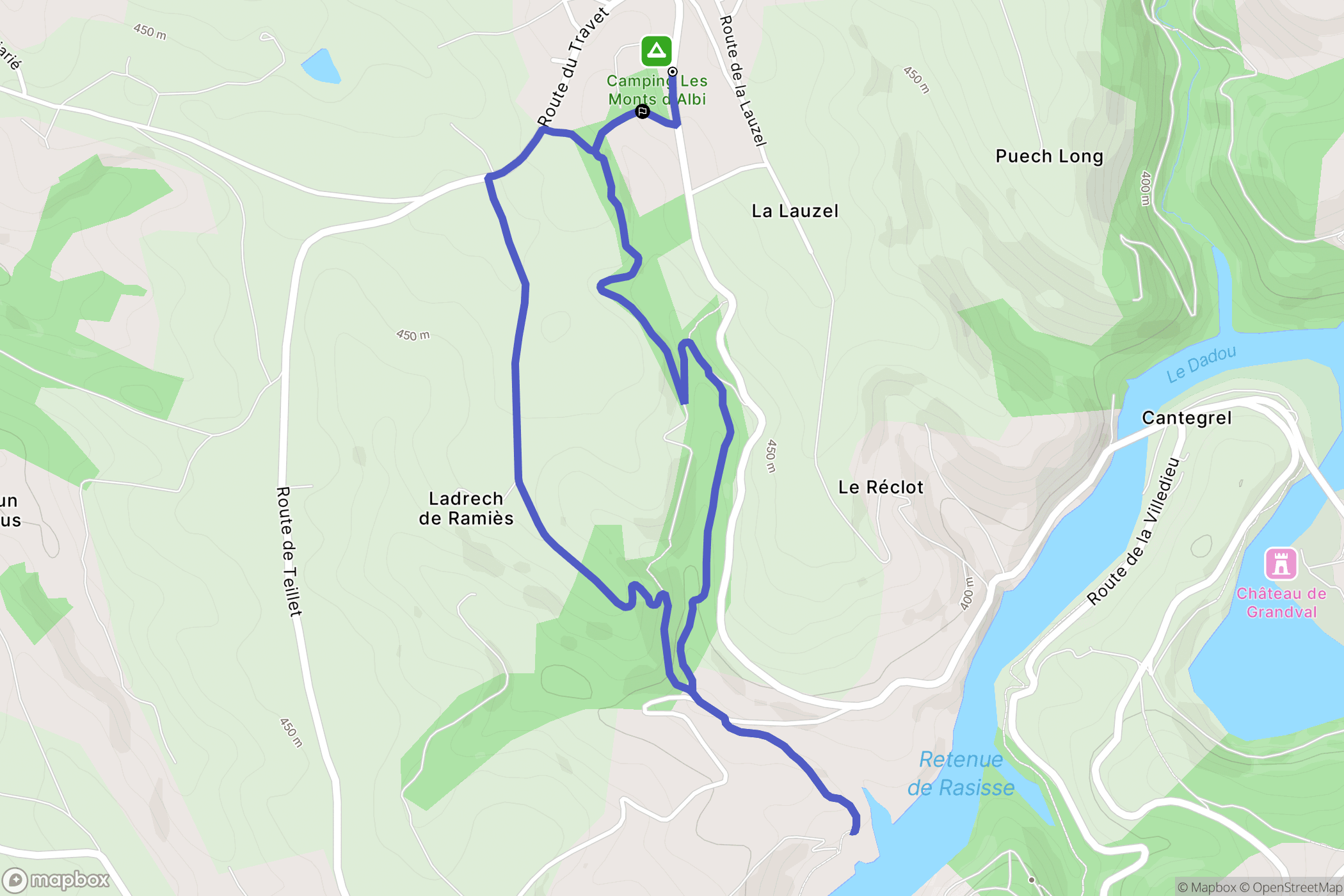 Teillet : carte du parcours de randonnée - France