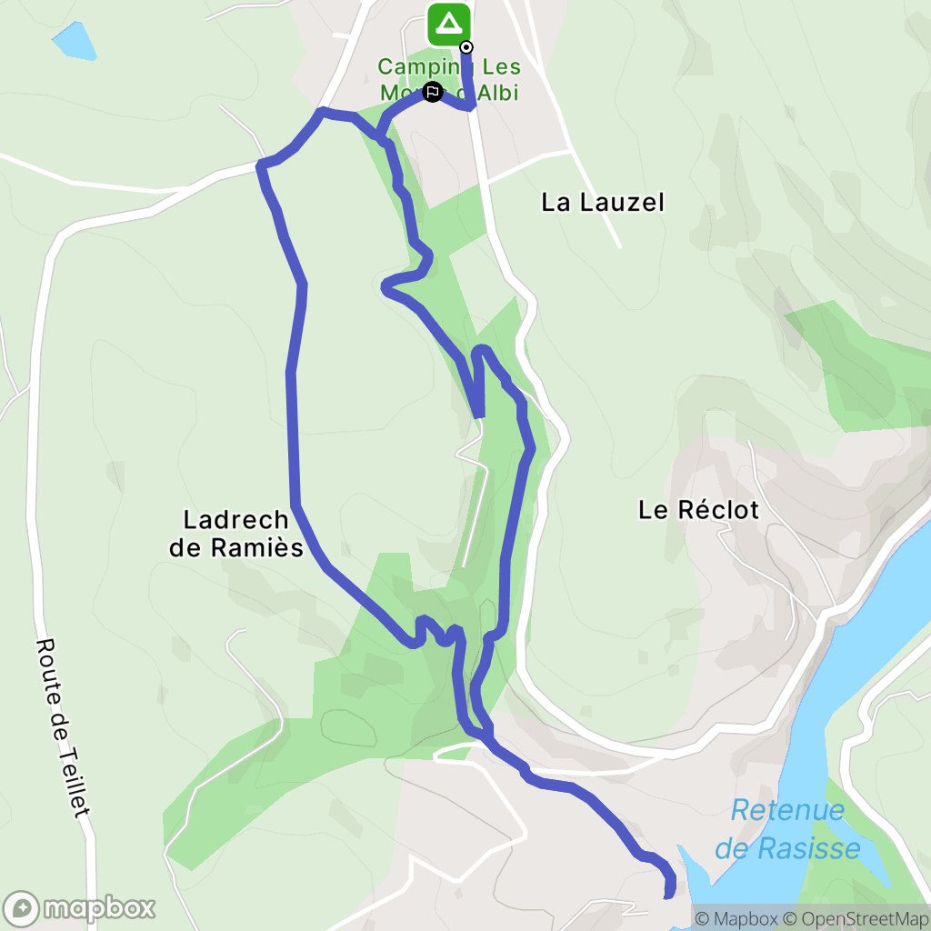 Teillet : carte du parcours de randonnée - France