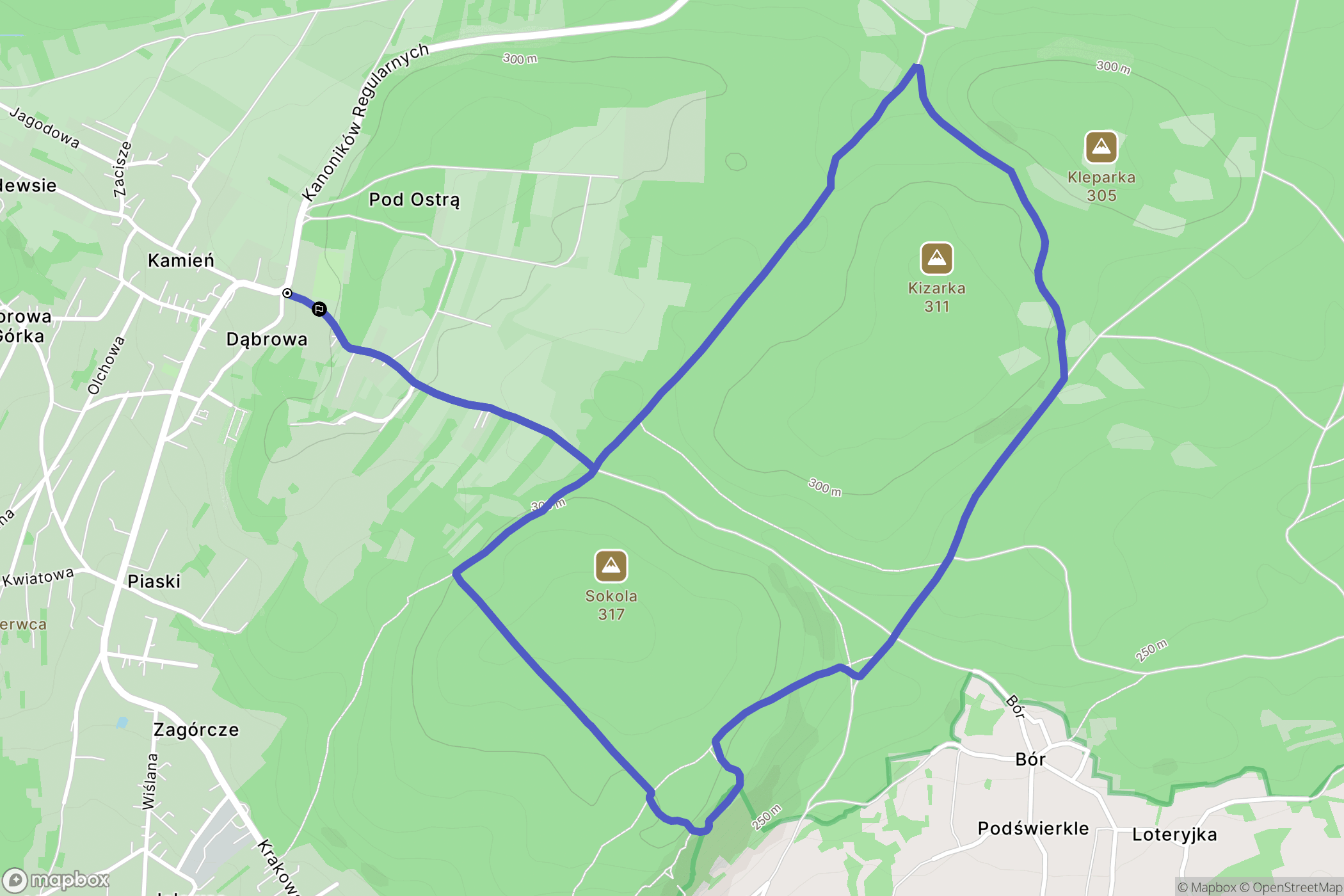 Kamień: mapa trasy - Poland