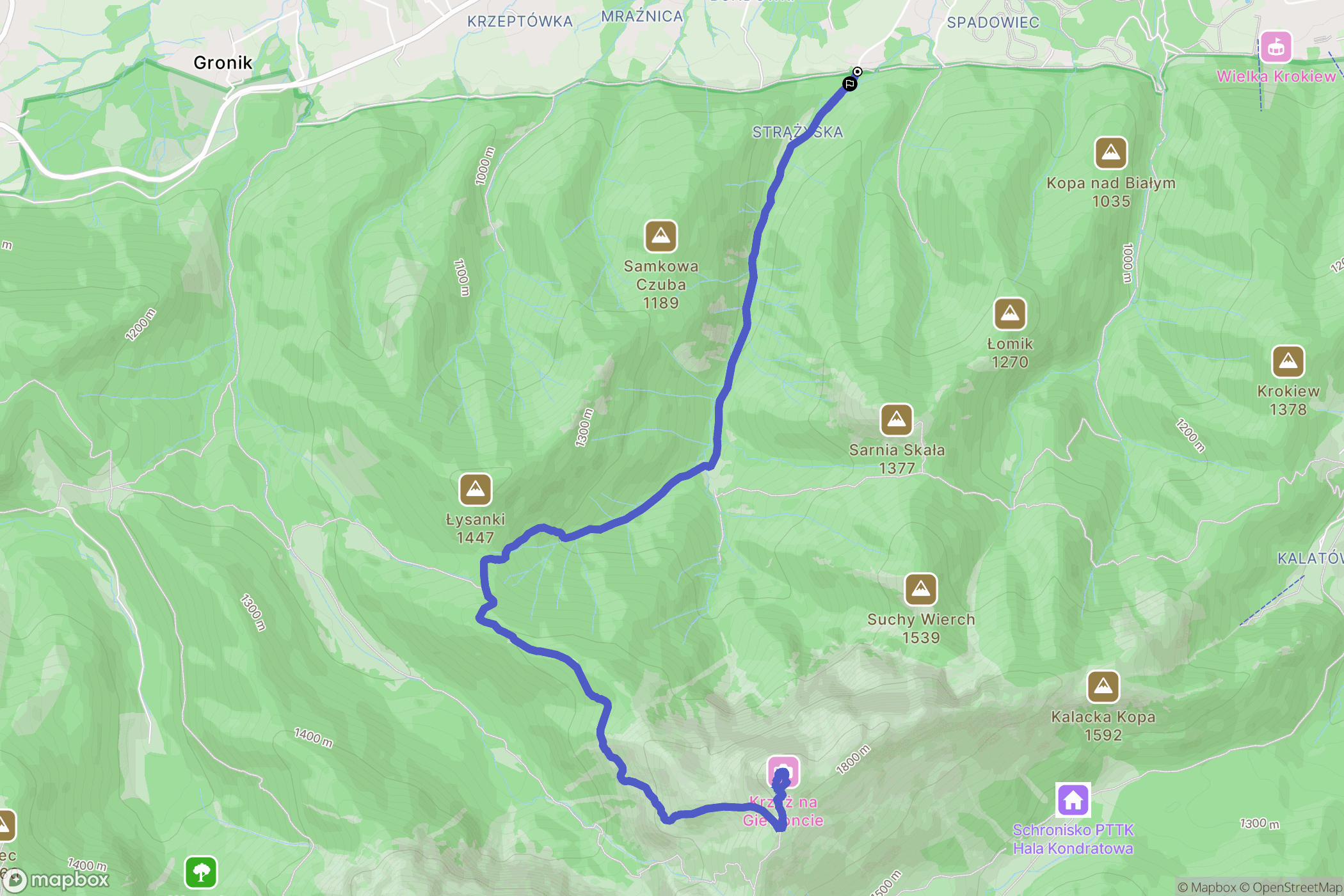 Zakopane: mapa trasy - Poland