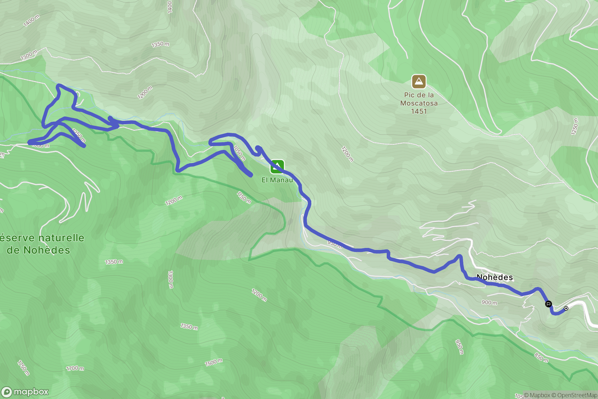 Nohèdes : carte du parcours de randonnée - France