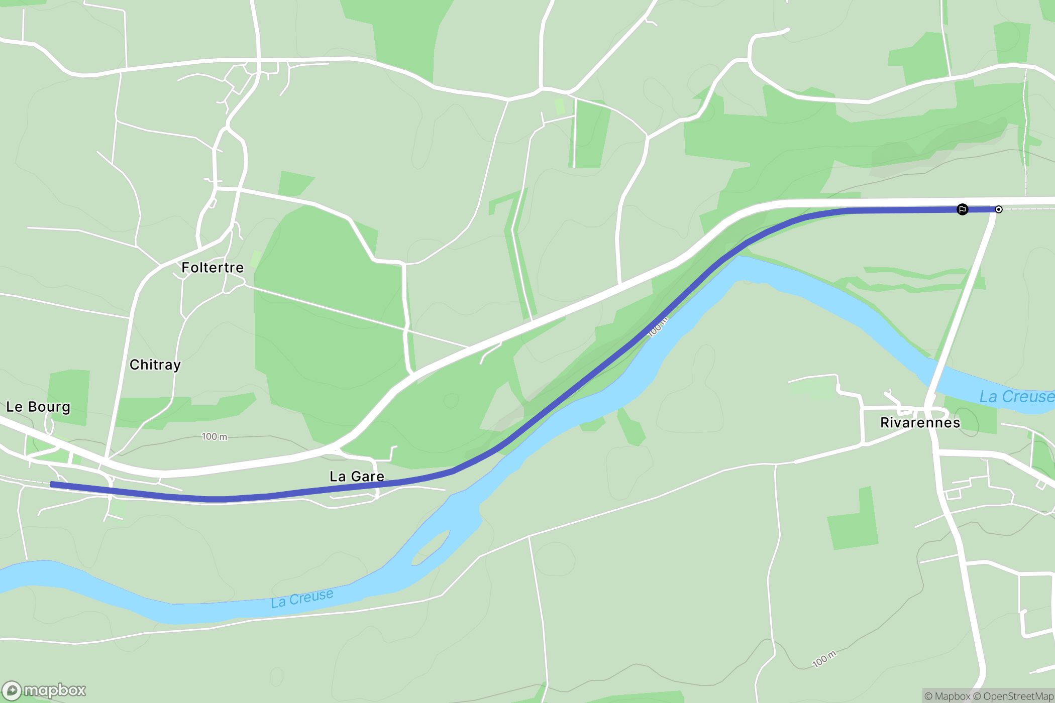 Rivarennes : carte du parcours de randonnée - France