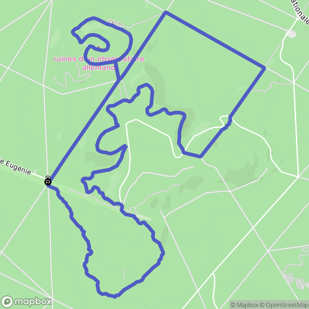 Compiègne : carte du parcours de randonnée - France