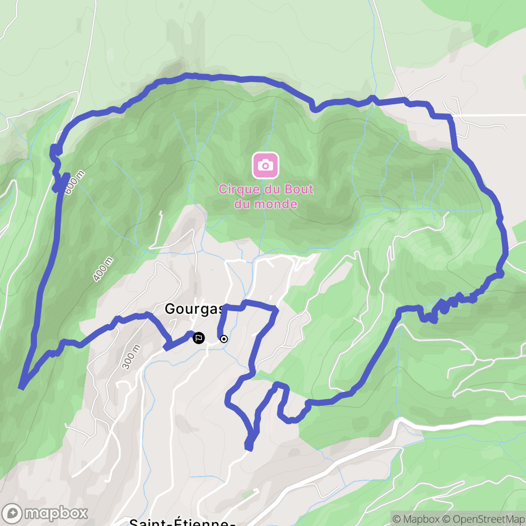 Saint-Étienne-de-Gourgas : carte du parcours de randonnée - France