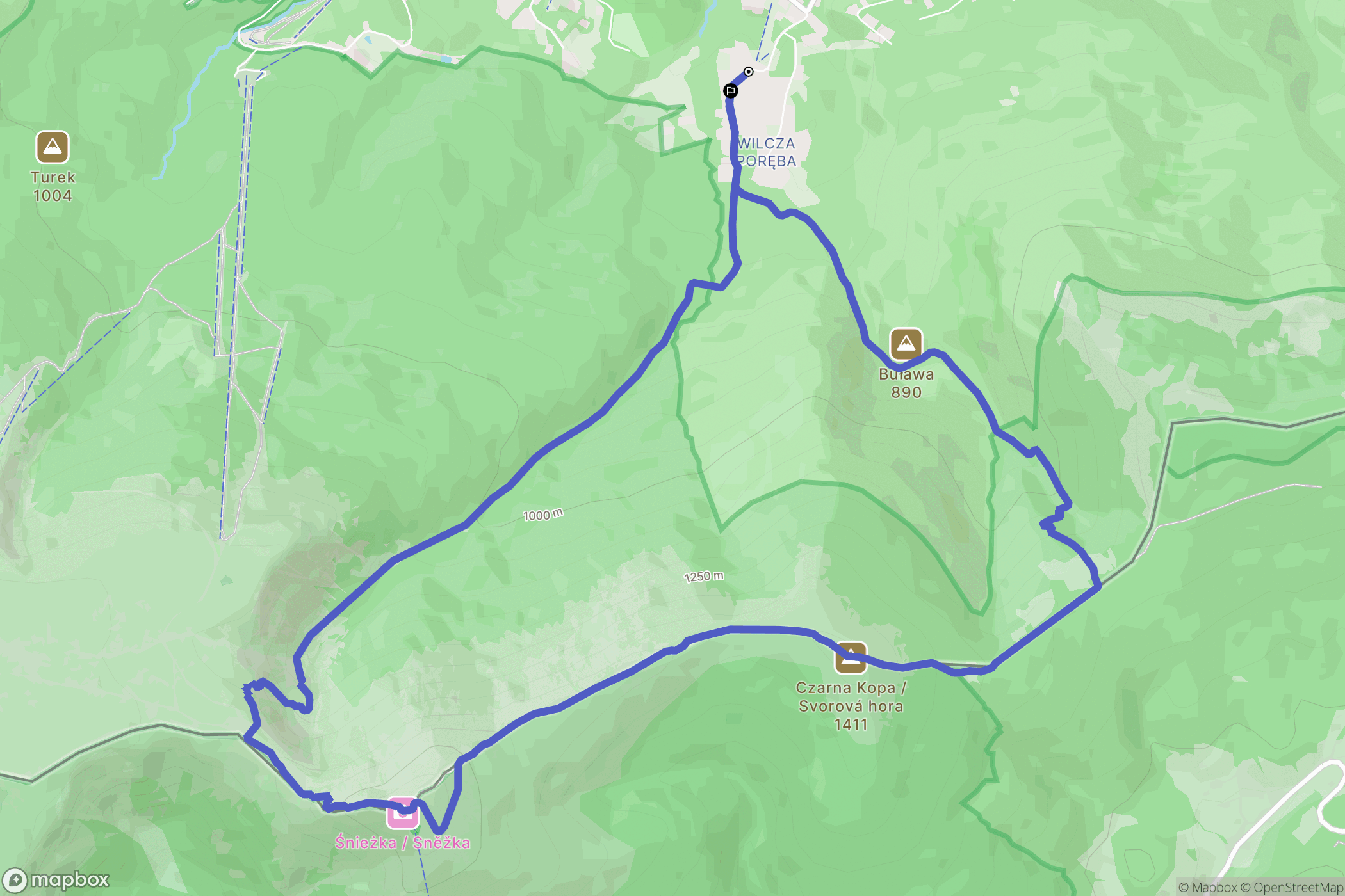 Karpacz: mapa trasy - Poland
