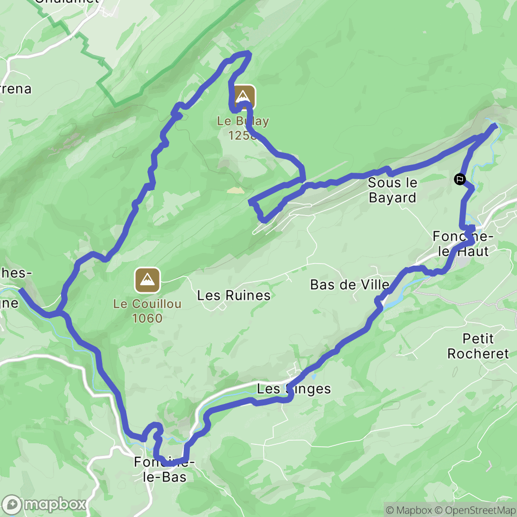 Foncine-le-Haut : carte du parcours de randonnée - France