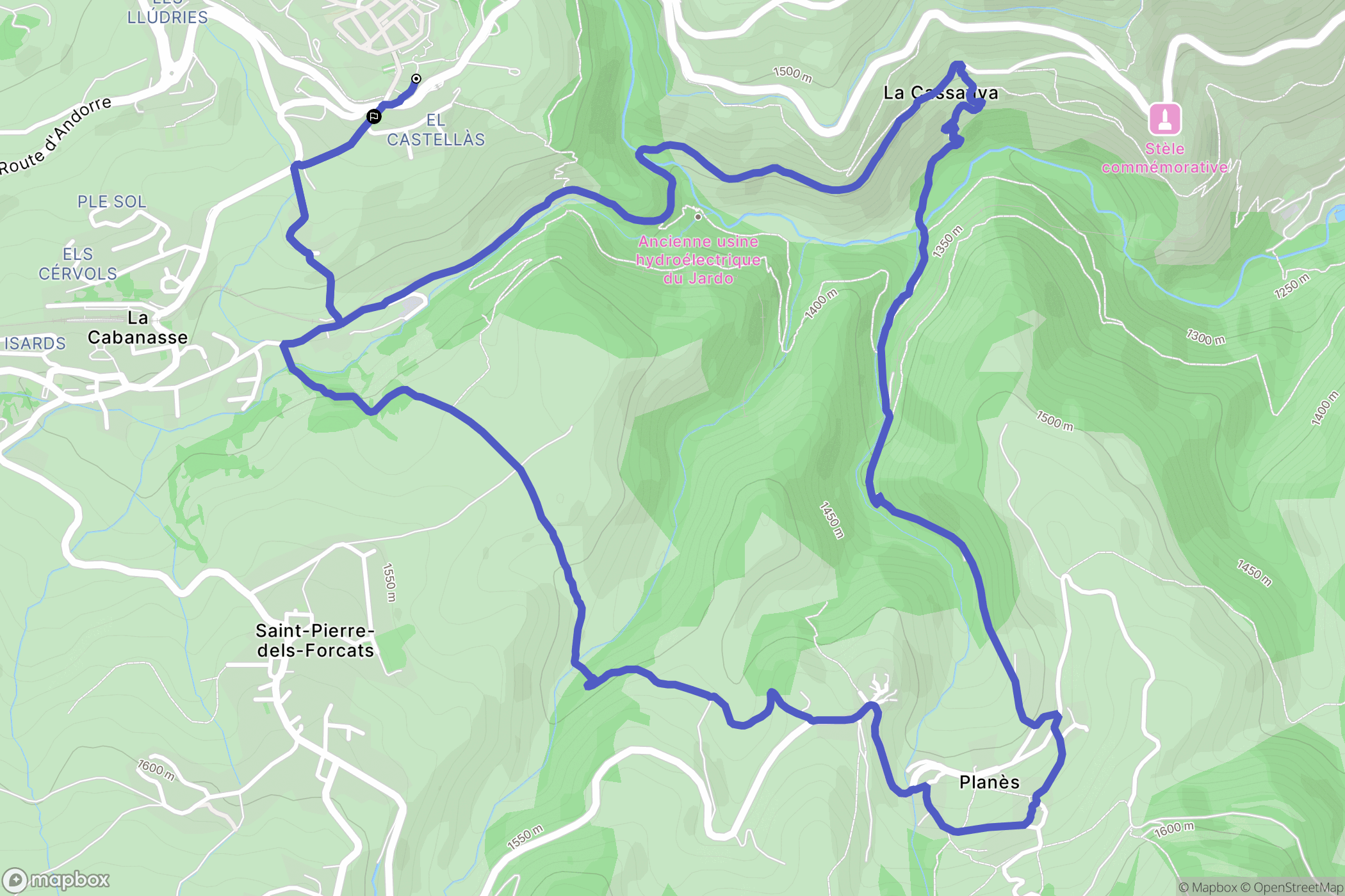 Mont-Louis : carte du parcours de randonnée - France
