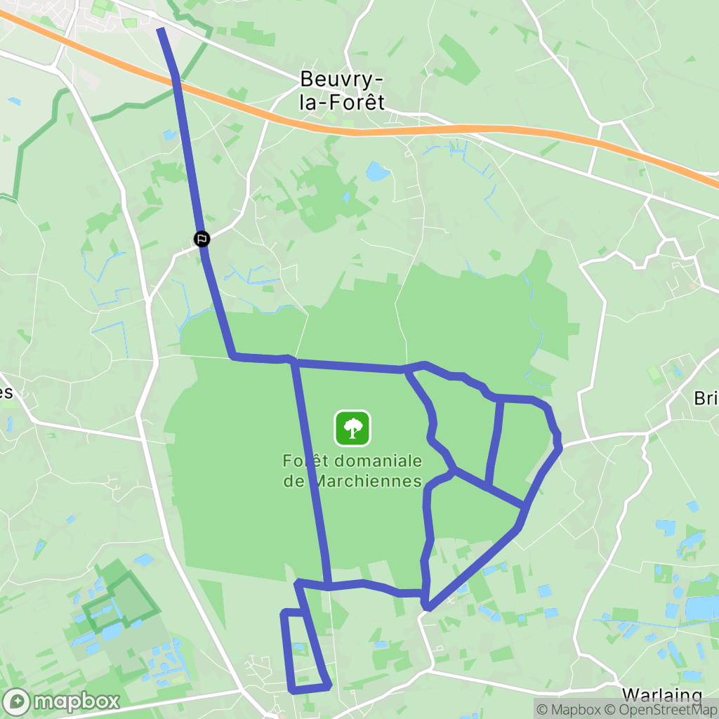 Beuvry-la-Forêt : carte du parcours de randonnée - France