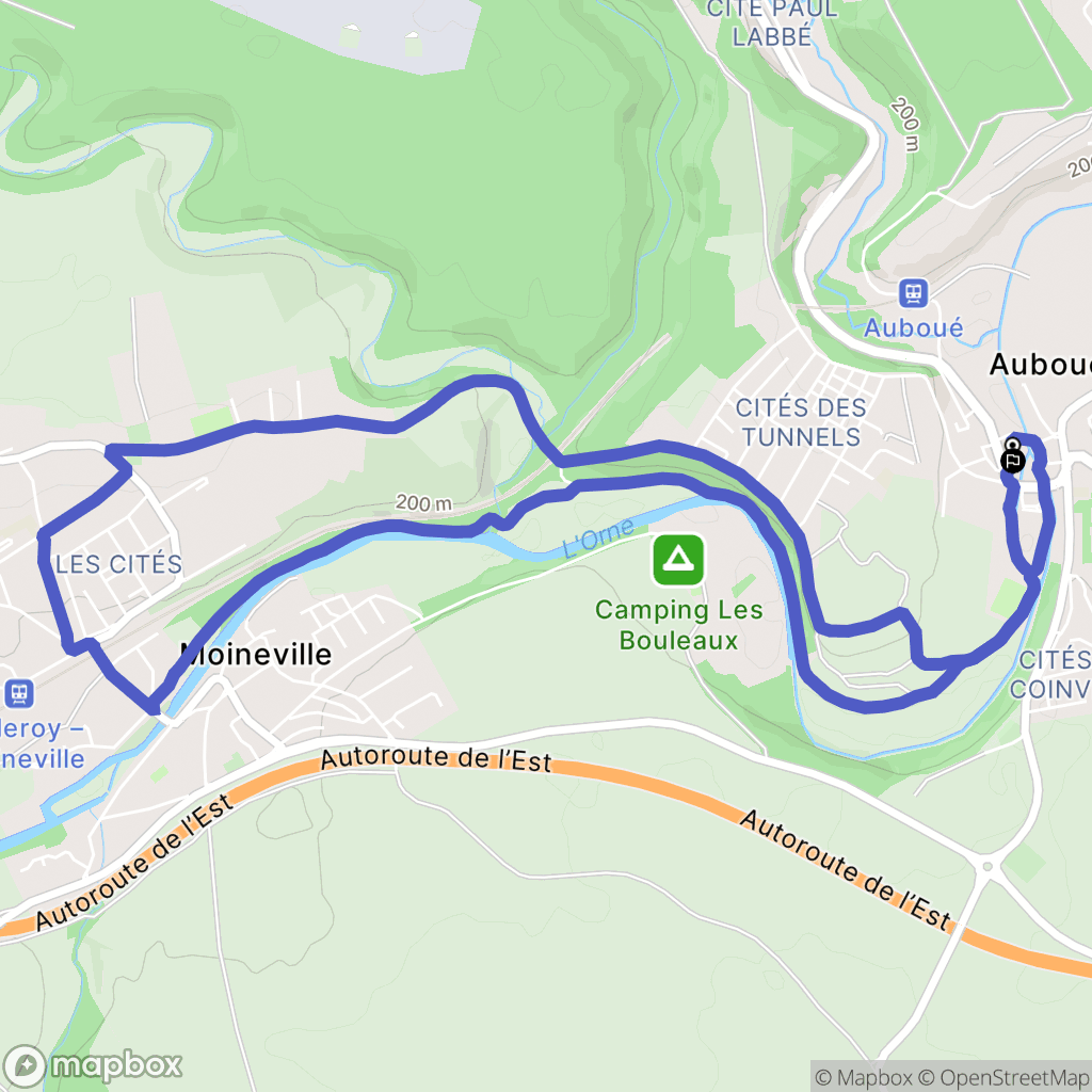 Auboué : carte du parcours de randonnée - France