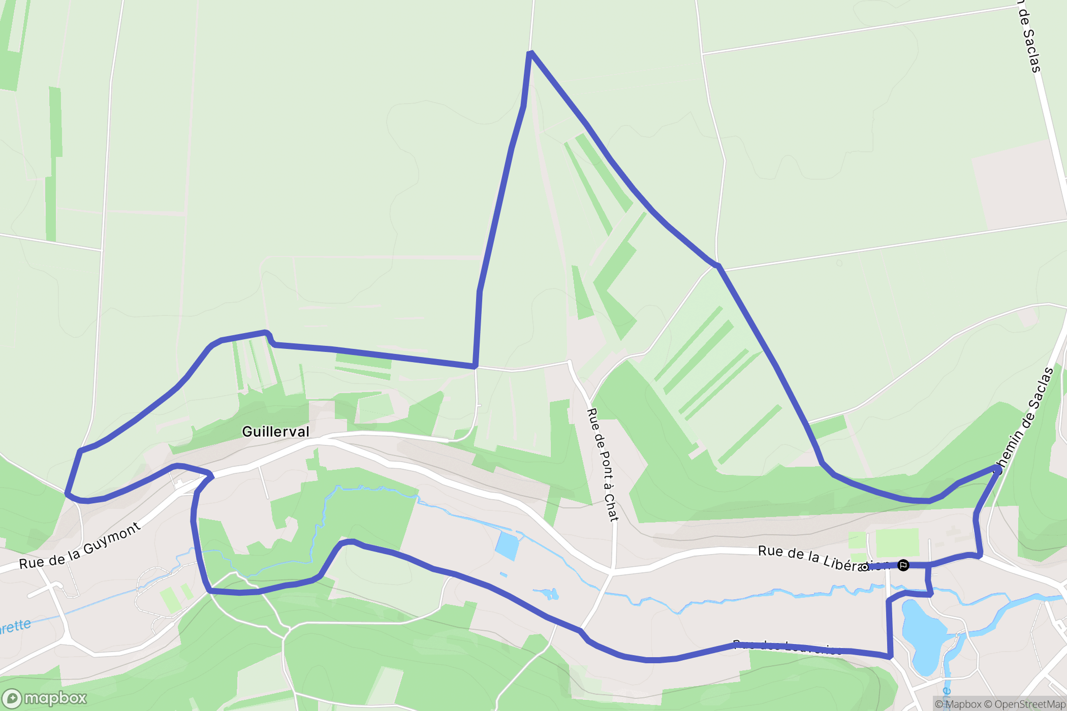 Saclas : carte du parcours de randonnée - France