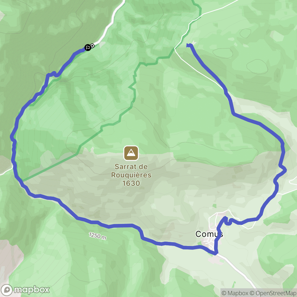 Montségur : carte du parcours de randonnée - France