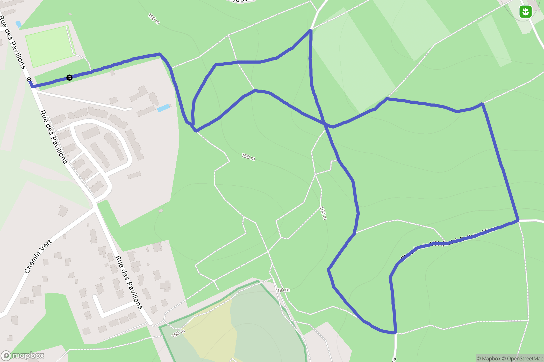 Villejust : carte du parcours de randonnée - France