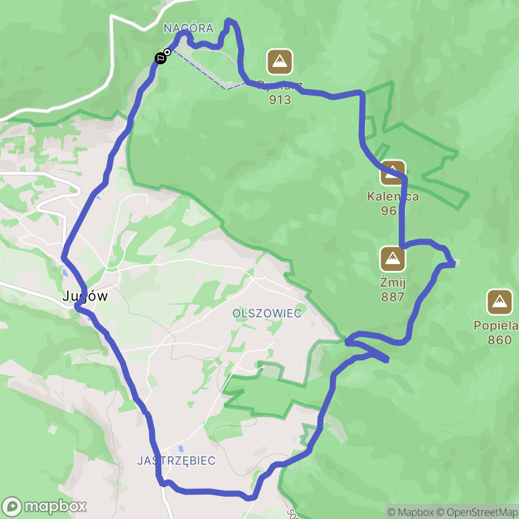 Jugów: mapa trasy - Poland