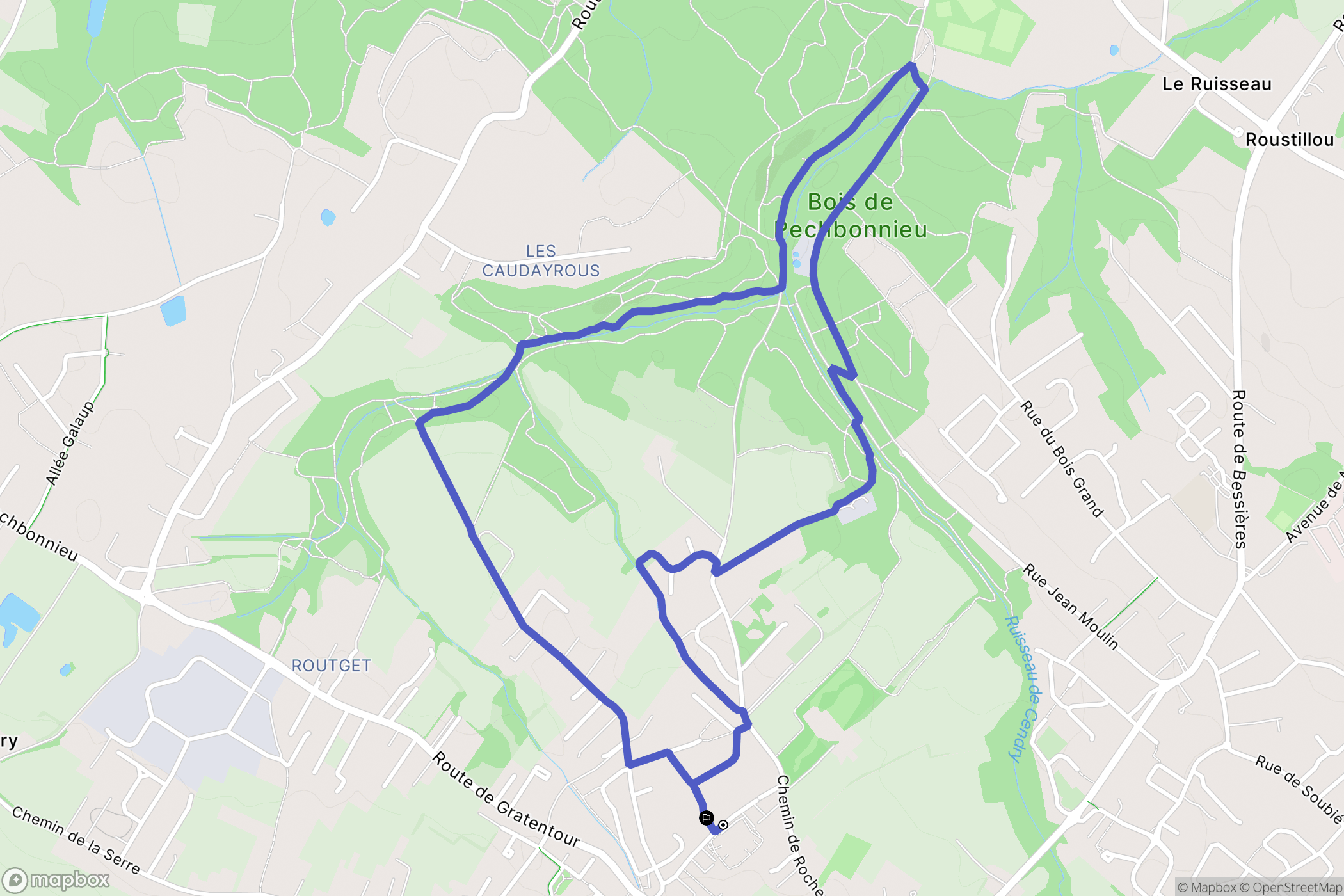 Pechbonnieu : carte du parcours de randonnée - France