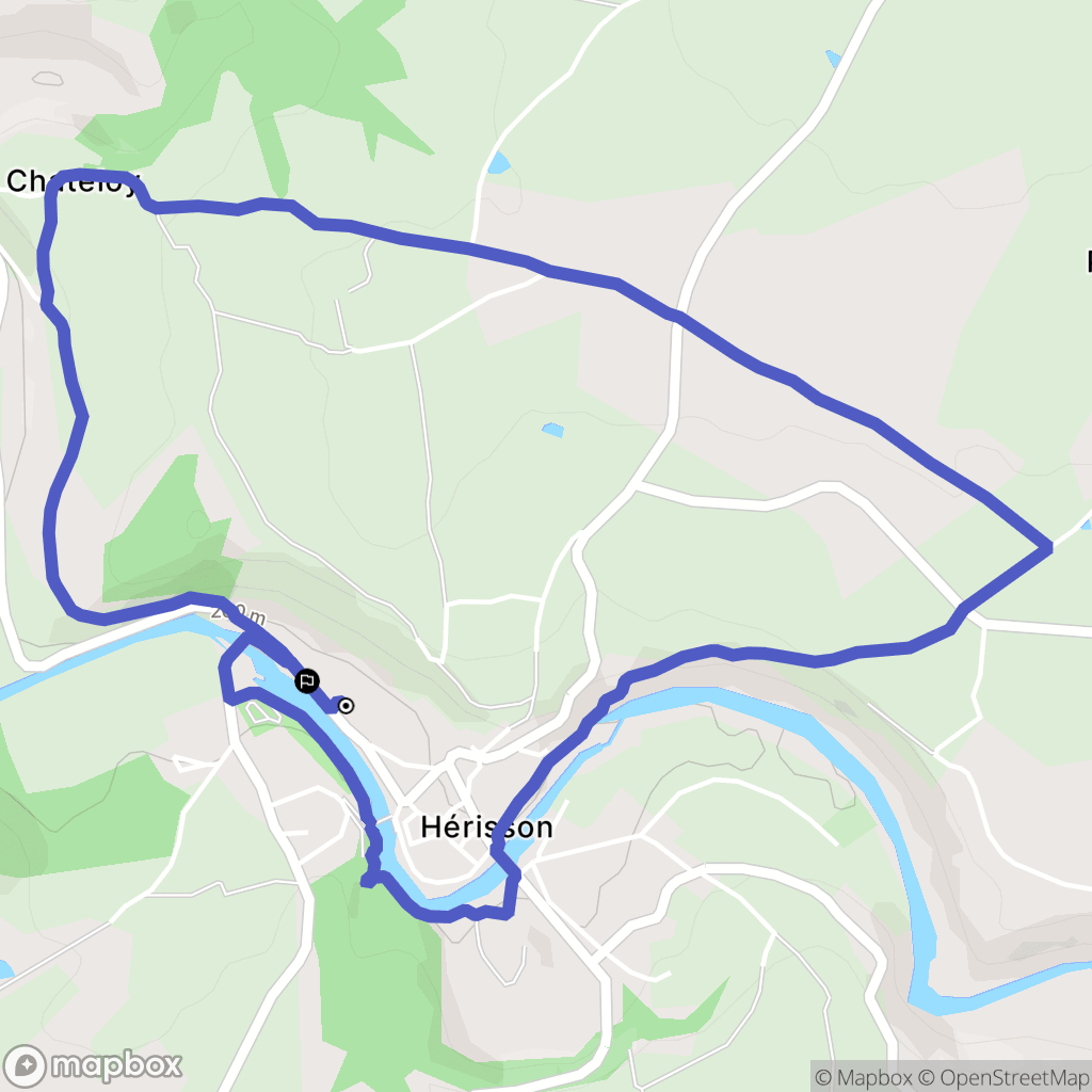 Hérisson : carte du parcours de randonnée - France