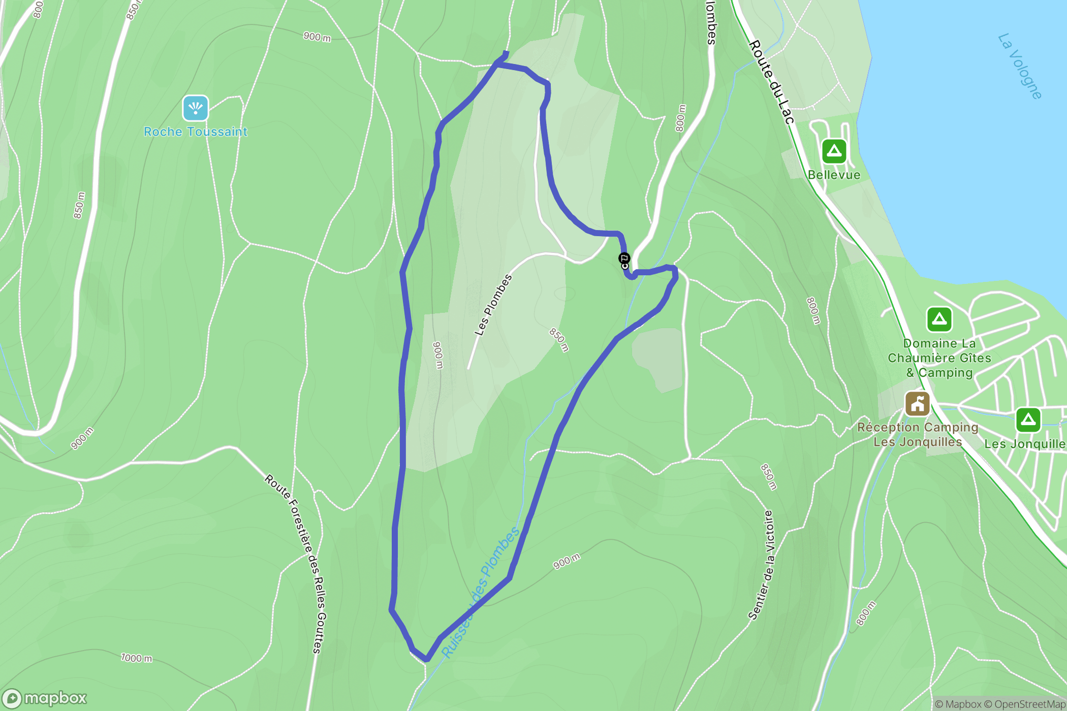 Xonrupt-Longemer : carte du parcours de randonnée - France