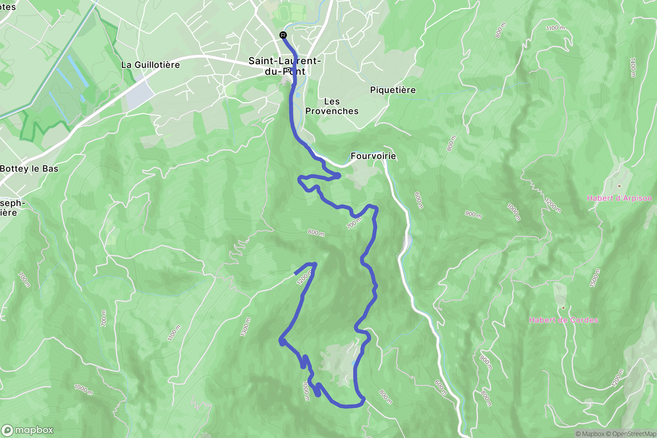 Saint-Laurent-du-Pont : carte du parcours de randonnée - France