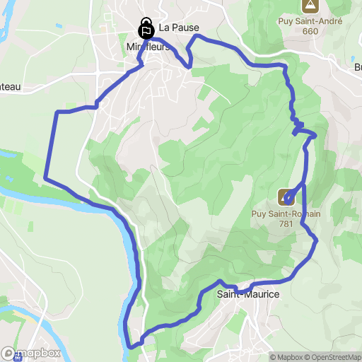 Mirefleurs : carte du parcours de randonnée - France