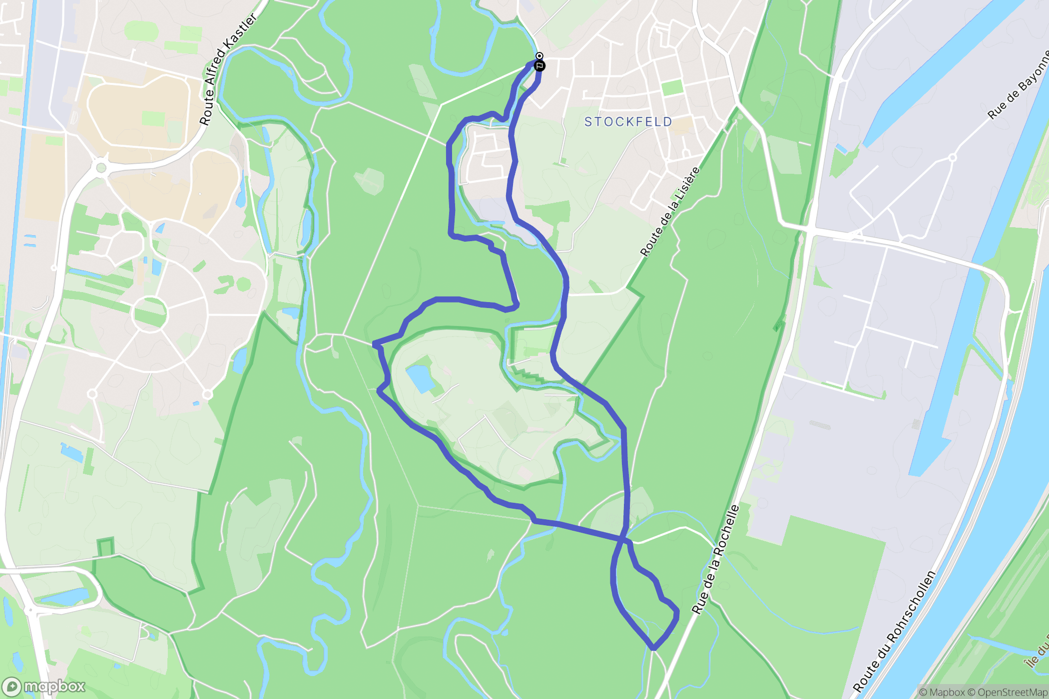 Strasbourg : carte du parcours de randonnée - France
