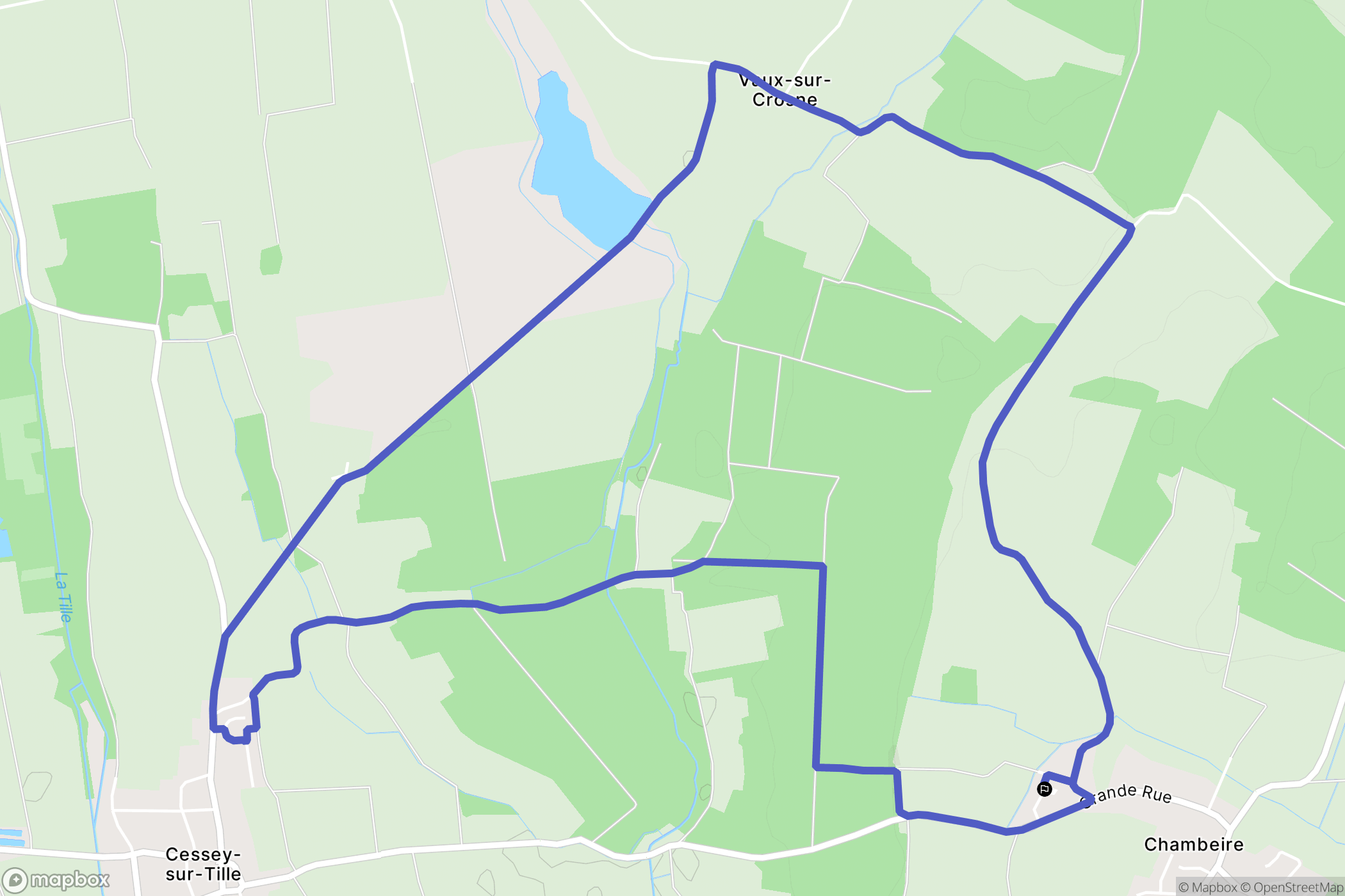 Chambeire : carte du parcours de randonnée - France