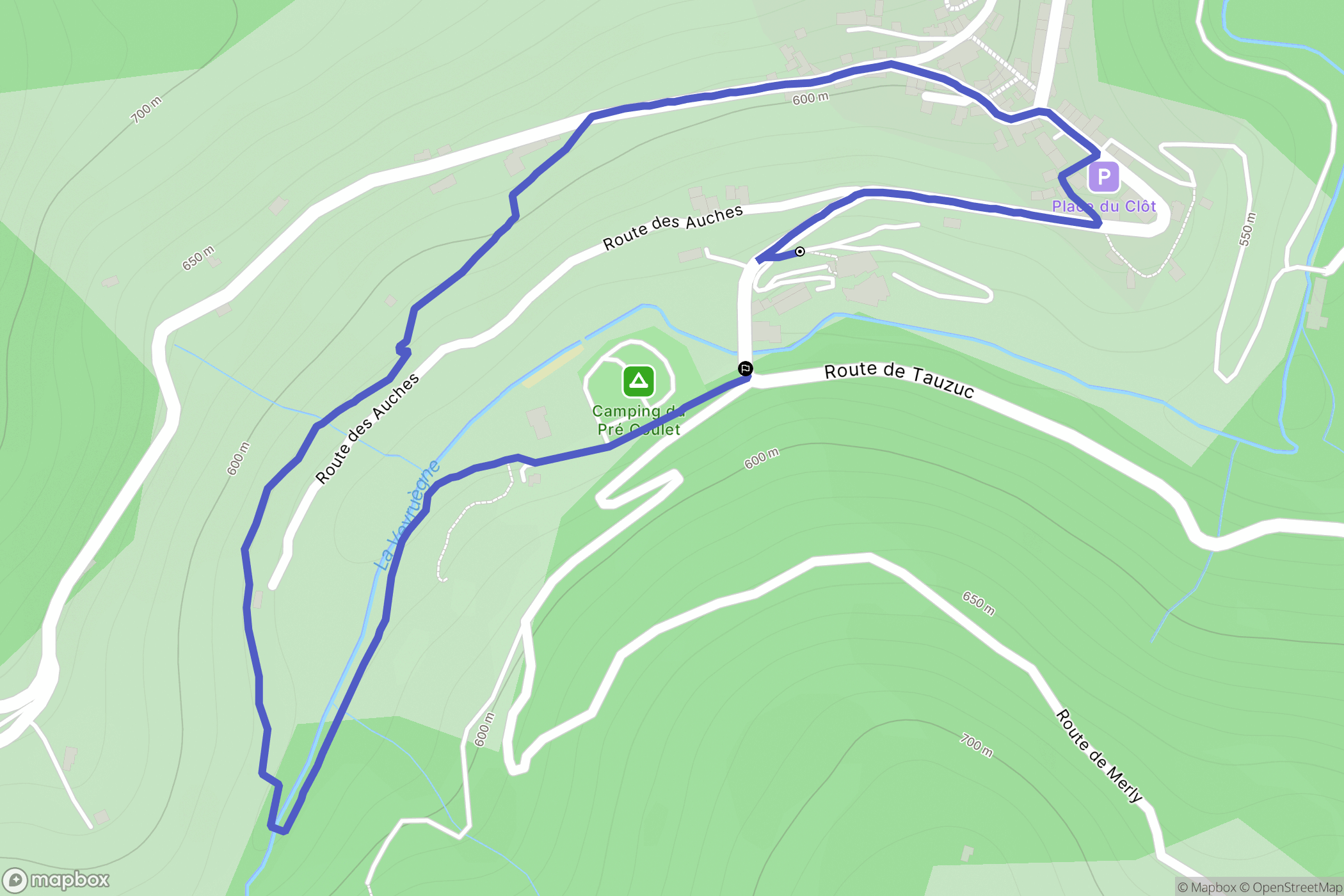 Saint-Pierreville : carte du parcours de randonnée - France