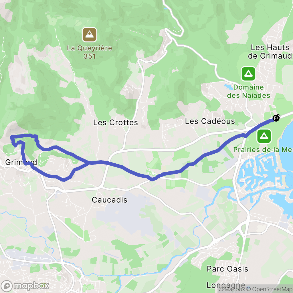 Grimaud : carte du parcours de randonnée - France