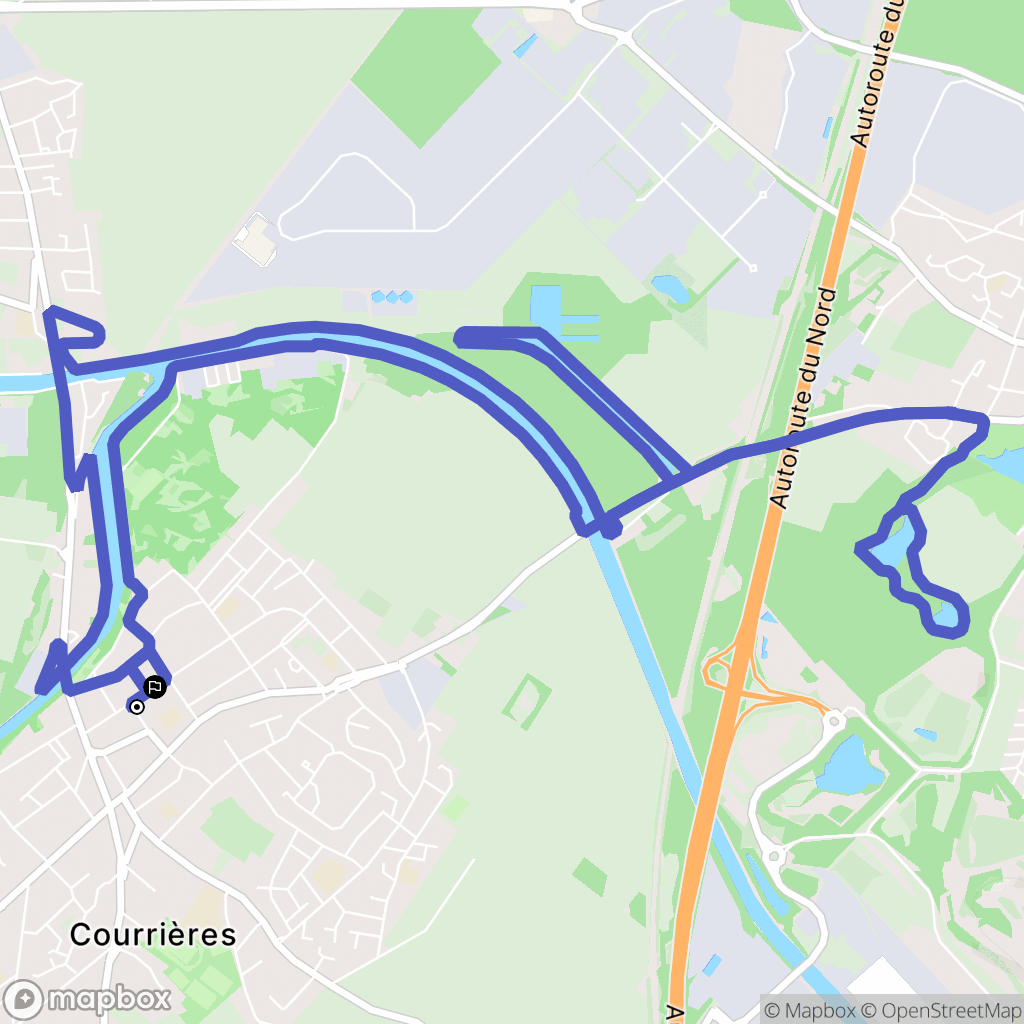 Courrières : carte du parcours de randonnée - France