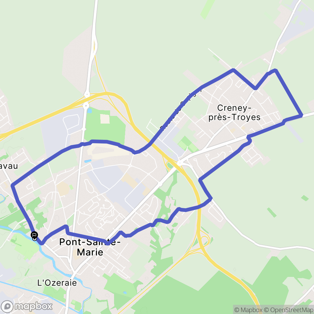 Pont-Sainte-Marie : carte du parcours de randonnée - France