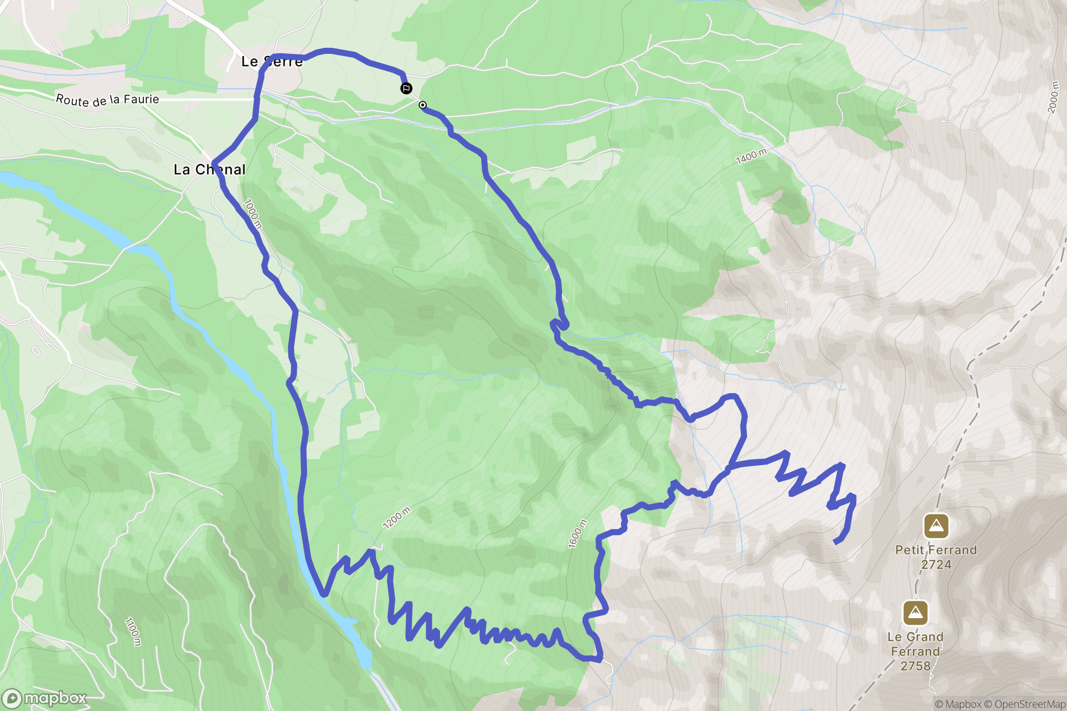 Tréminis : carte du parcours de randonnée - France
