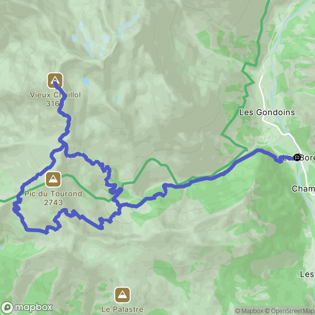 Champoléon : carte du parcours de randonnée - France