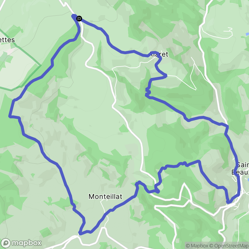 Saint-Beauzély : carte du parcours de randonnée - France