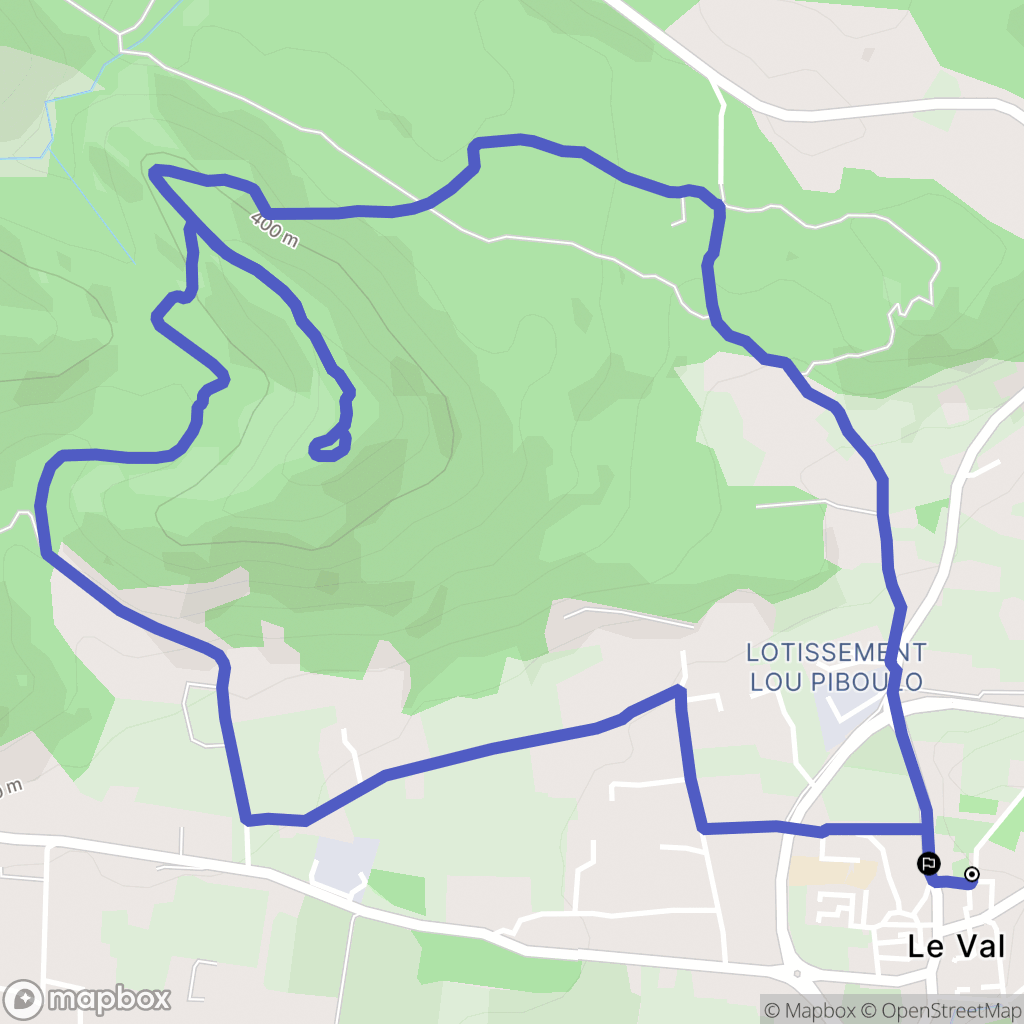 Le Val : carte du parcours de randonnée - France