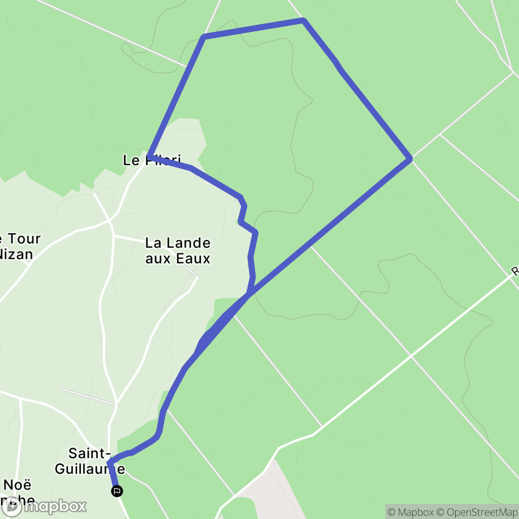 Loudéac : carte du parcours de randonnée - France