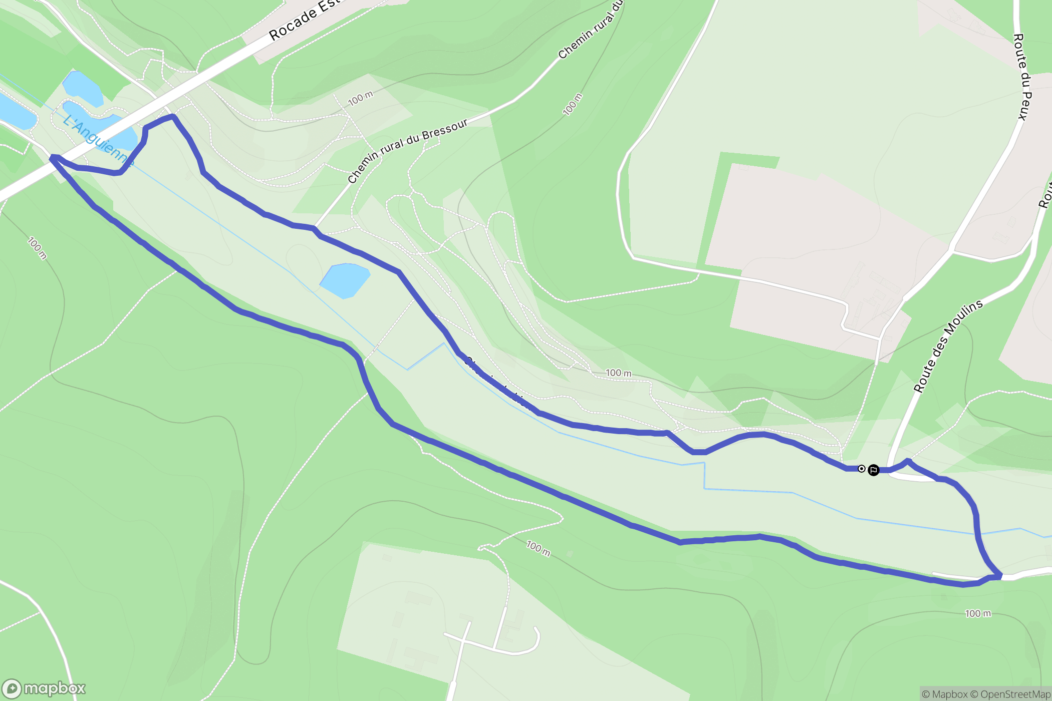 Soyaux : carte du parcours de randonnée - France