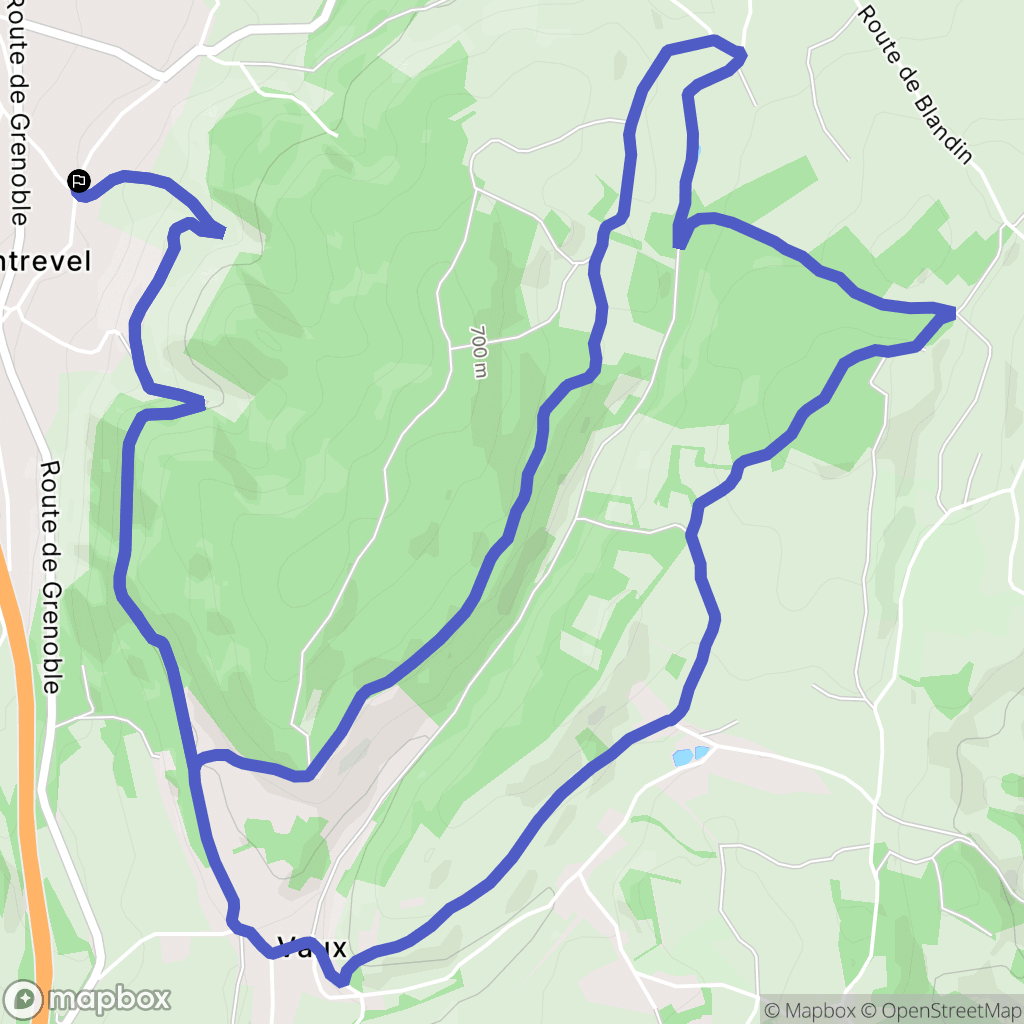 Montrevel : carte du parcours de randonnée - France