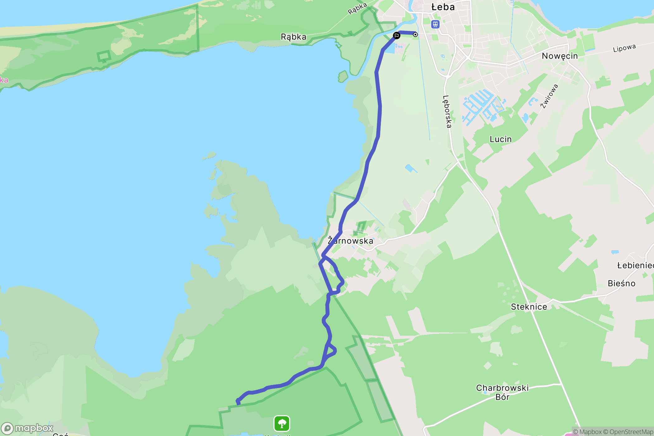 Łeba: mapa trasy - Poland