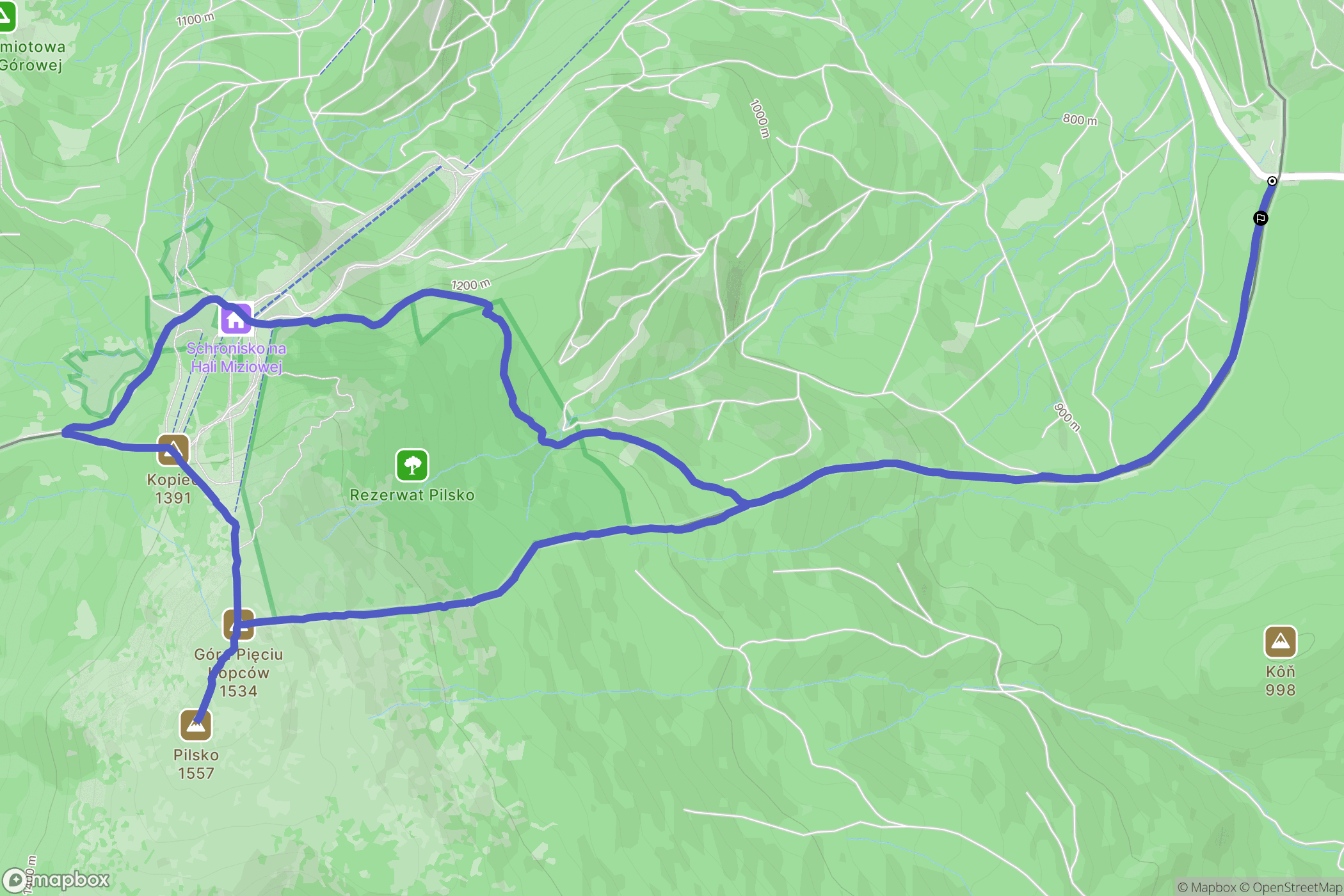 Oravská Polhora: mapa trasy - Slovakia