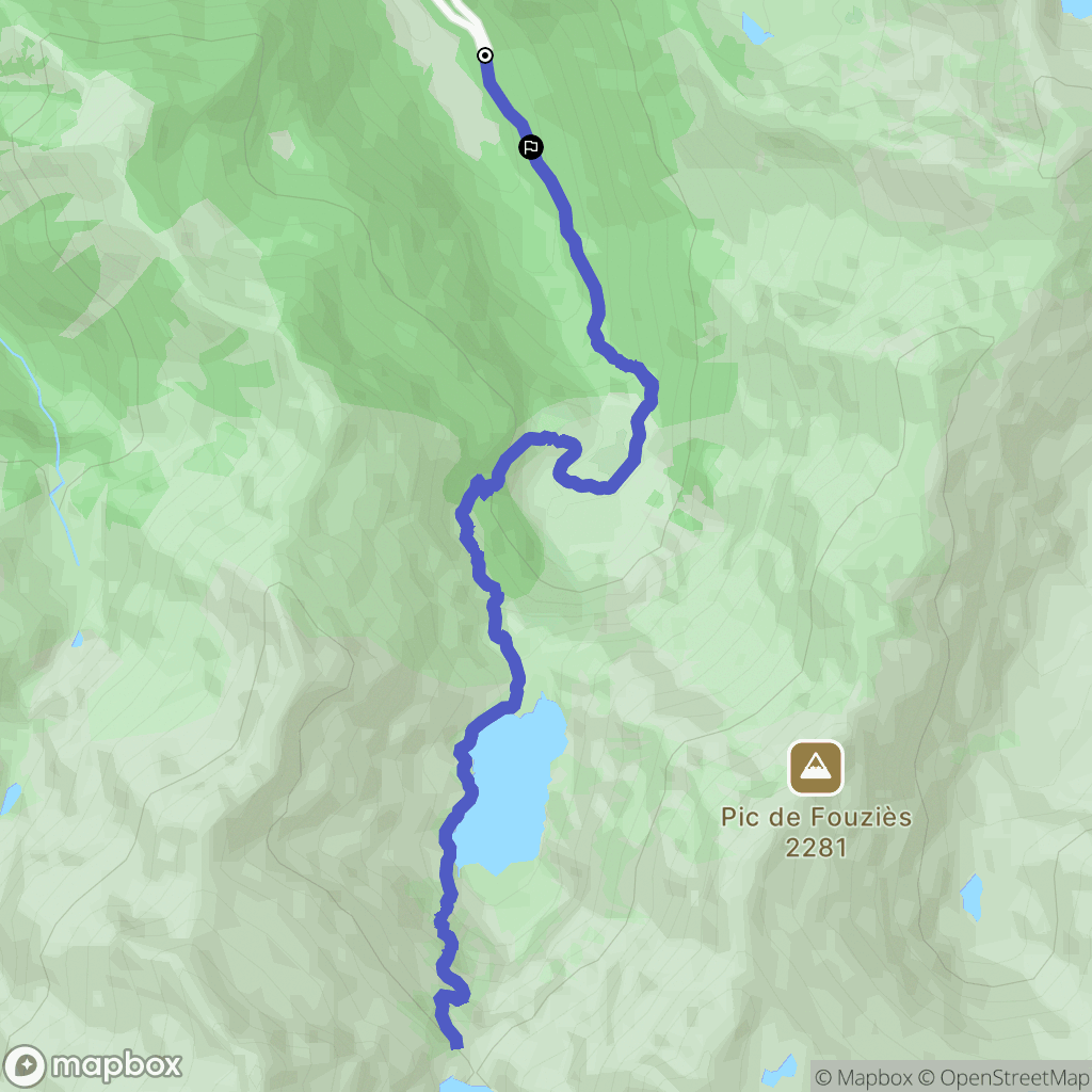 Aulus-les-Bains : carte du parcours de randonnée - France