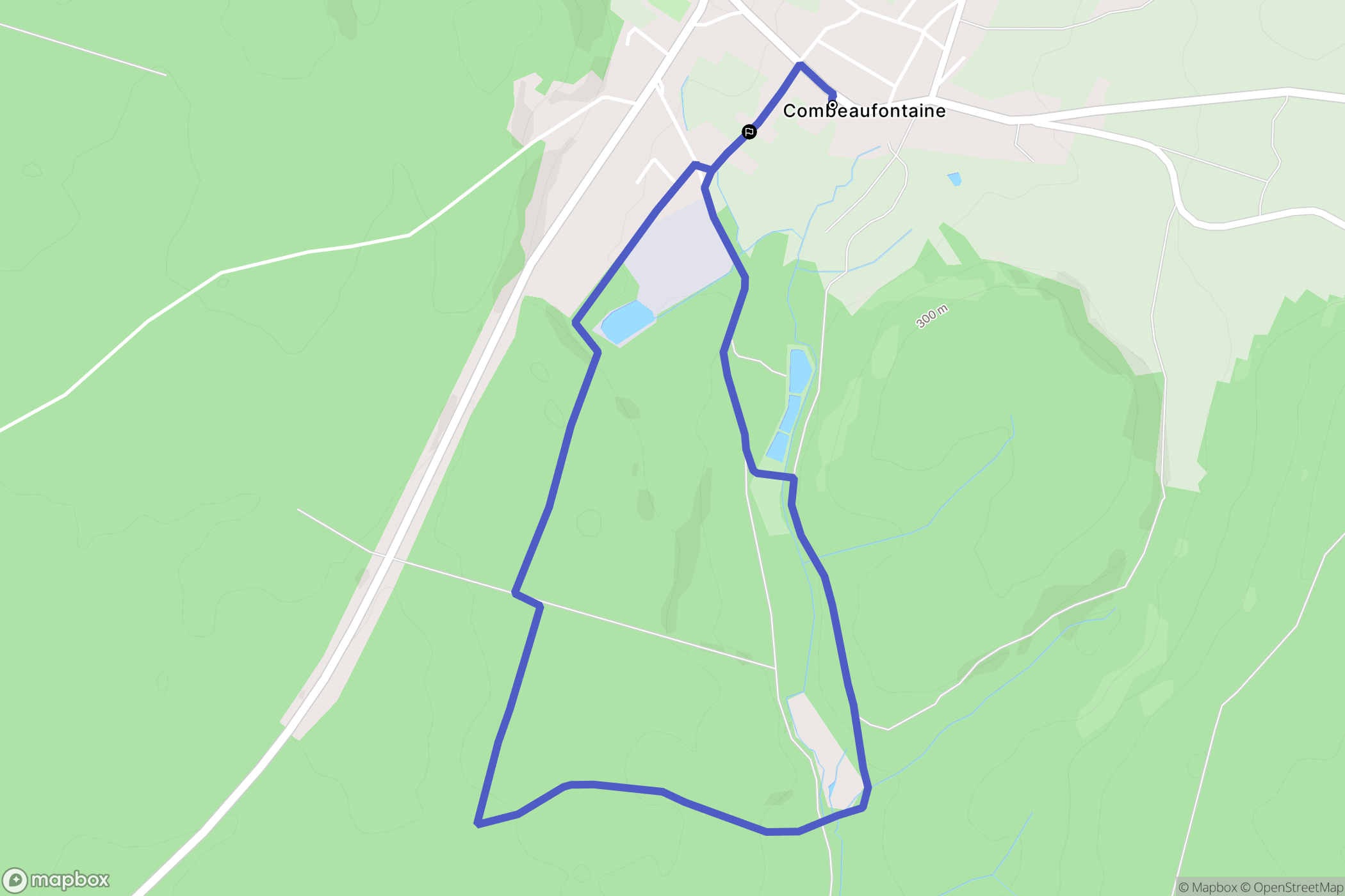 Combeaufontaine : carte du parcours de randonnée - France