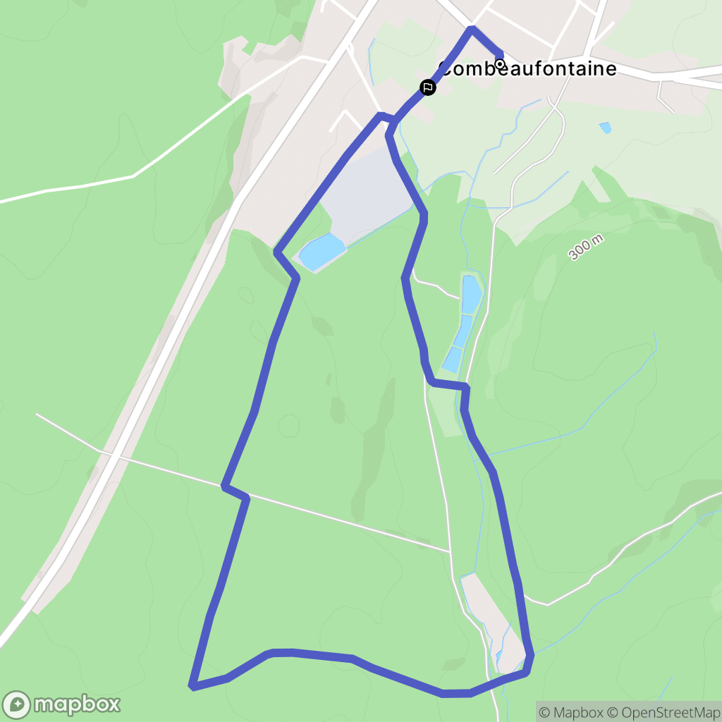 Combeaufontaine : carte du parcours de randonnée - France