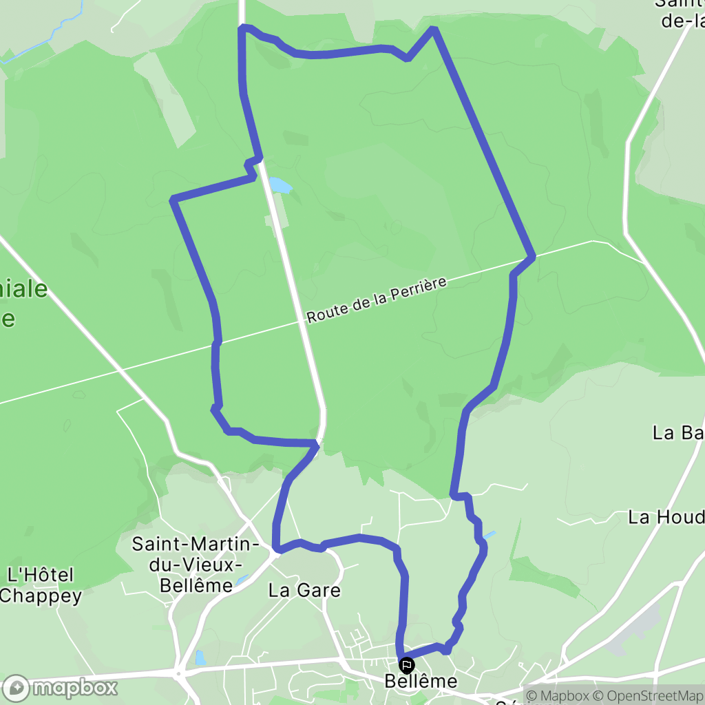 Bellême : carte du parcours de randonnée - France