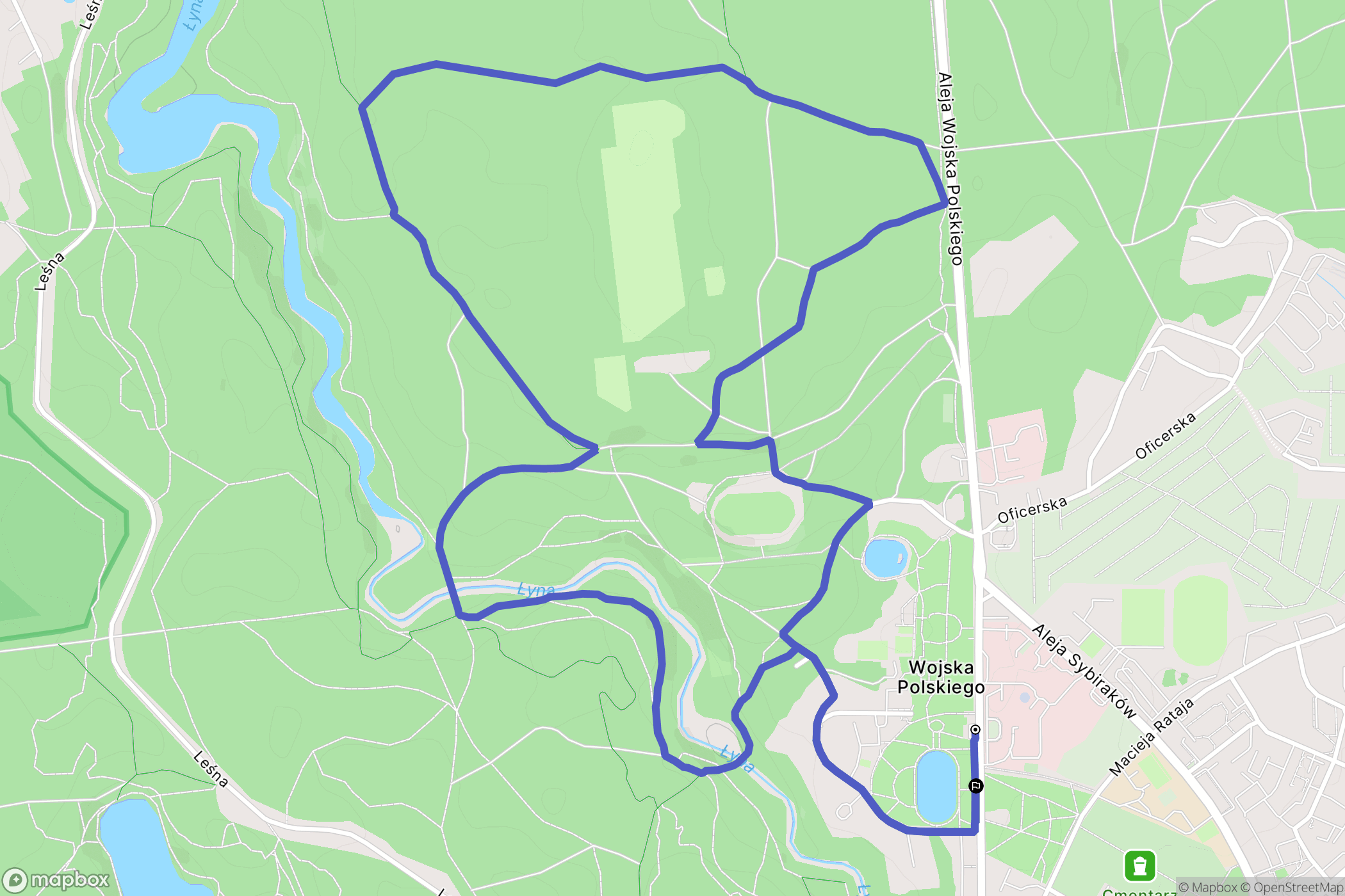 Olsztyn: mapa trasy - Poland