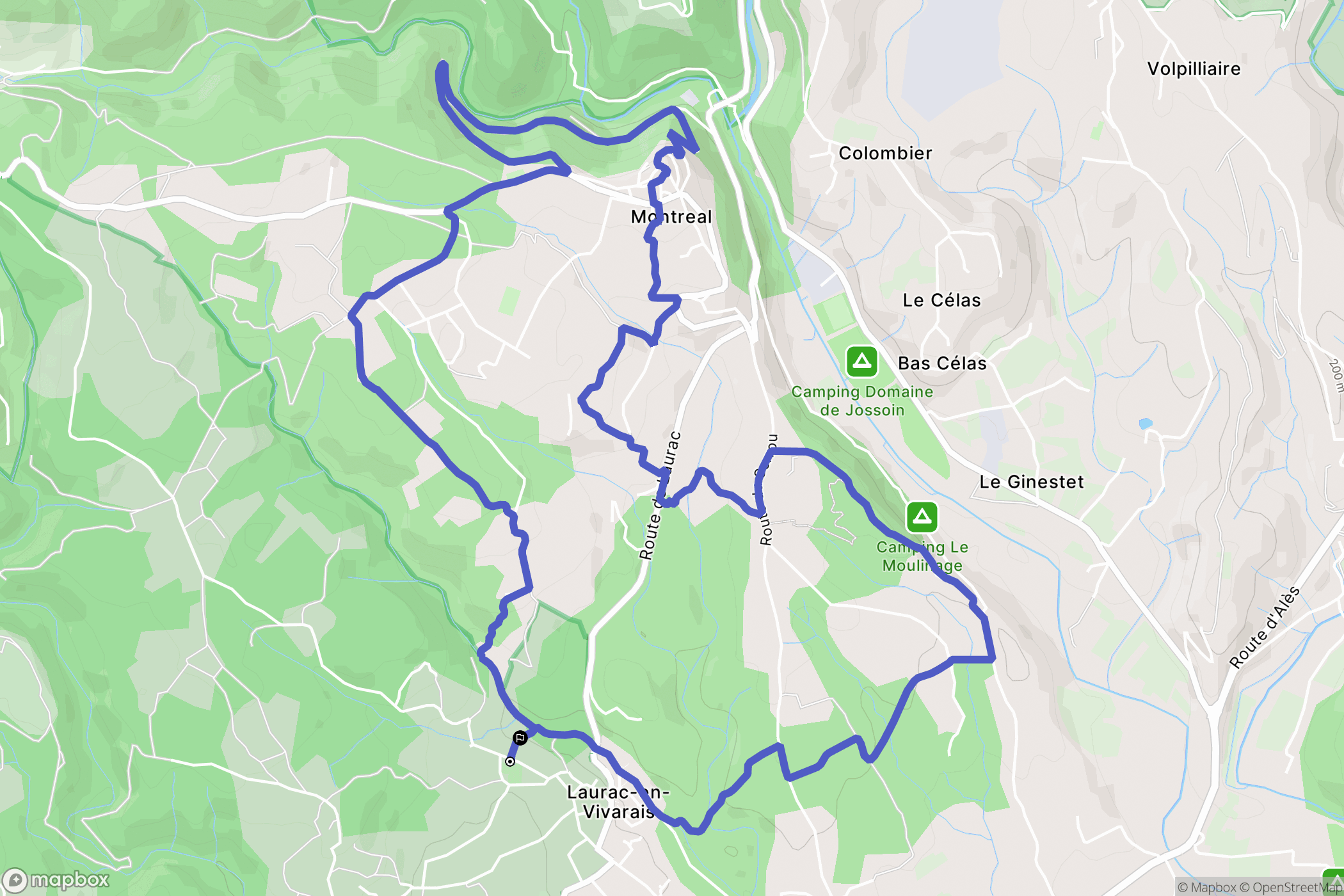 Laurac-en-Vivarais : carte du parcours de randonnée - France