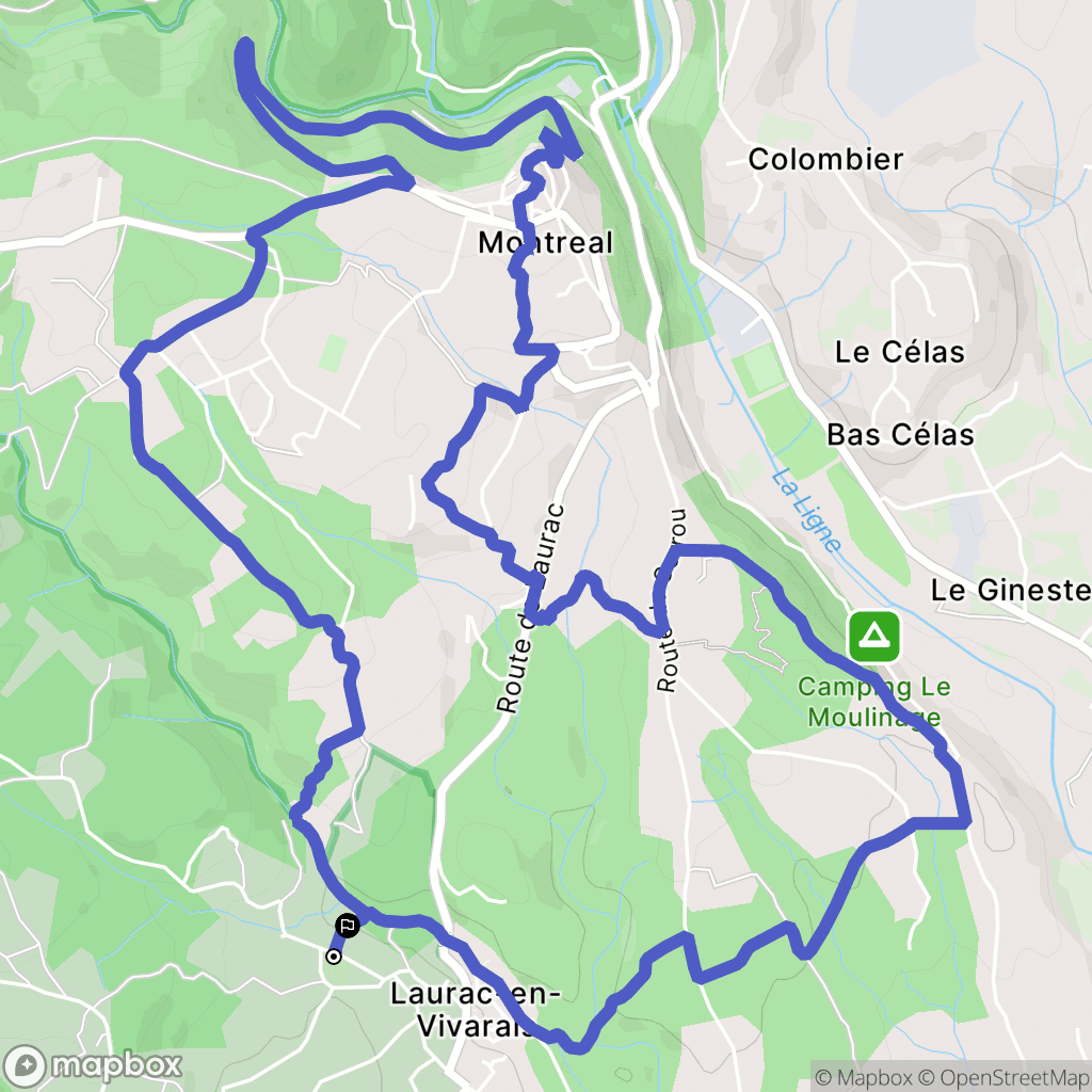 Laurac-en-Vivarais : carte du parcours de randonnée - France
